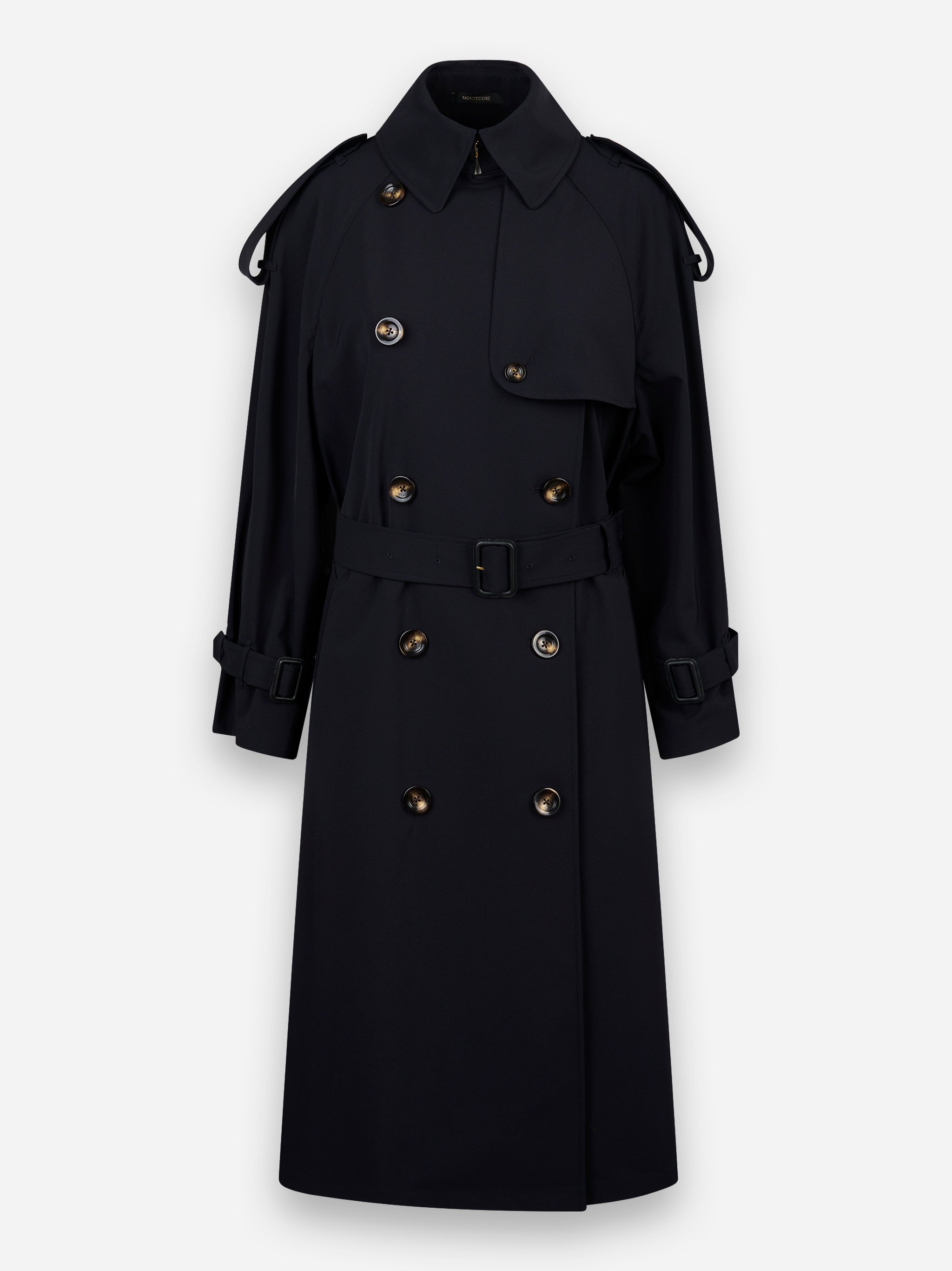 Trench oversize in nylon stretch Blu