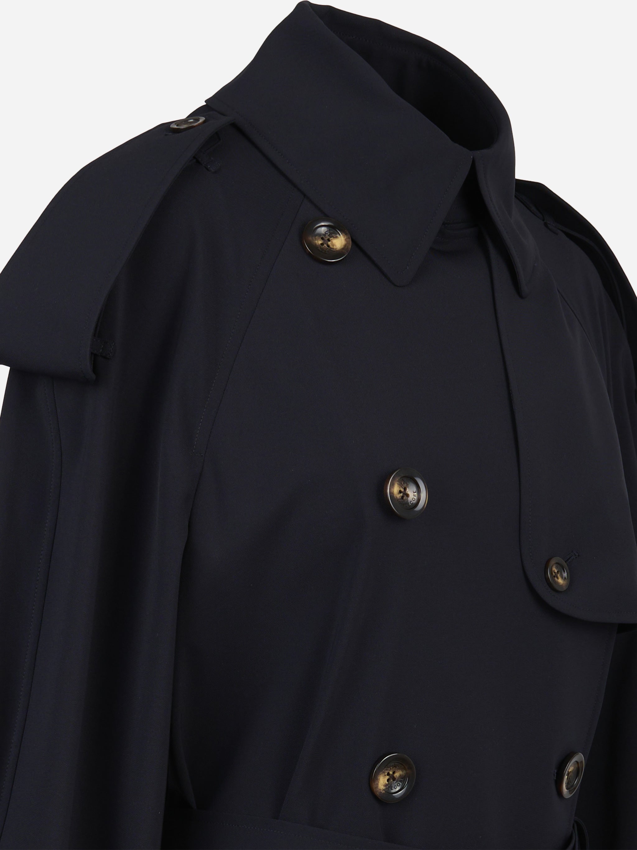 Trench oversize in nylon stretch Blu