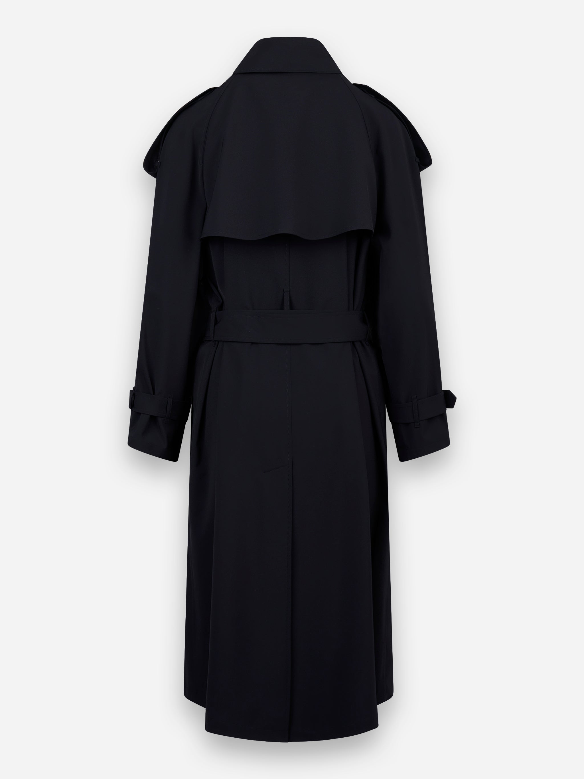 Trench oversize in nylon stretch Blu