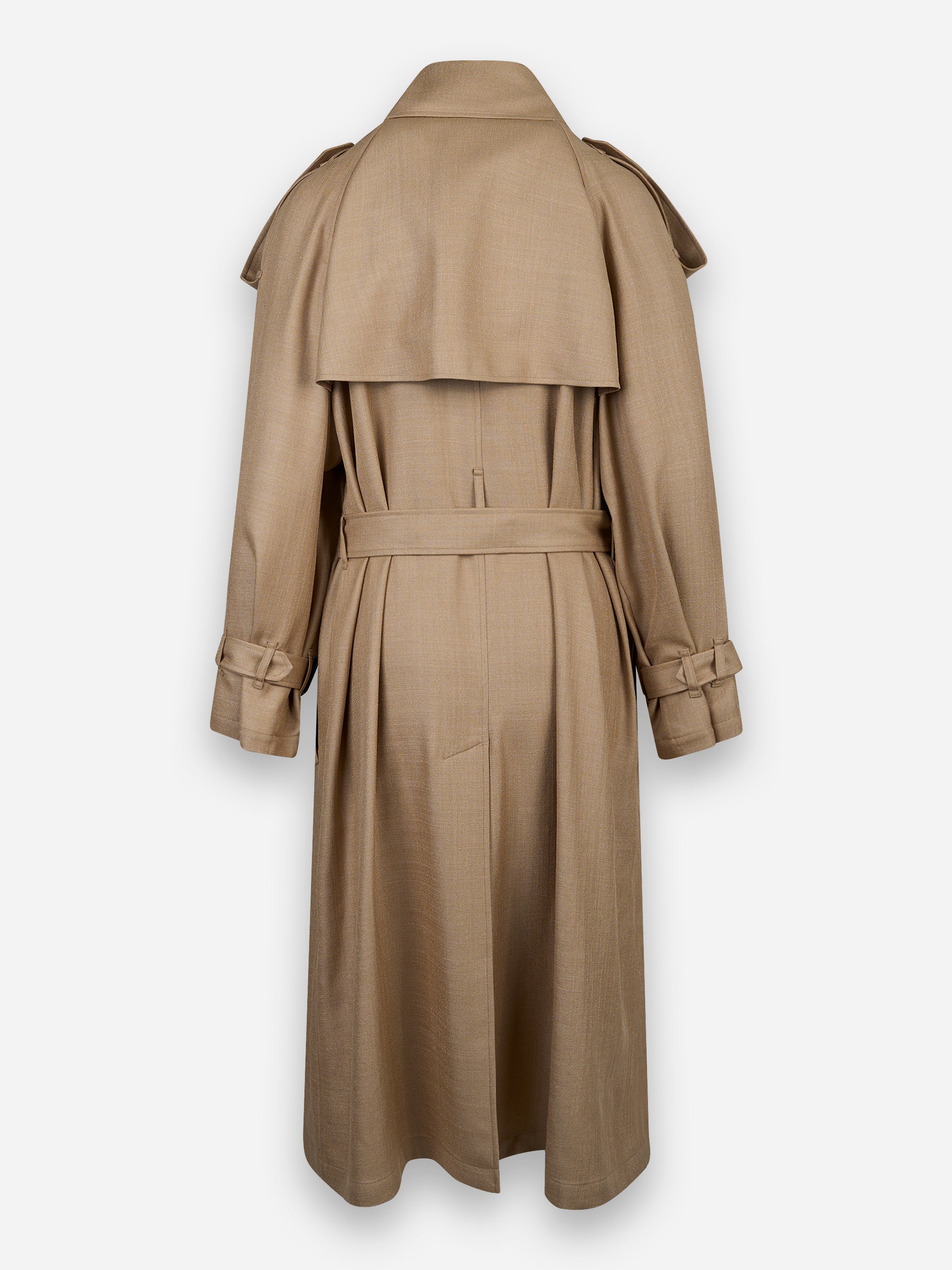 Trench oversize in cotone e lino Beige