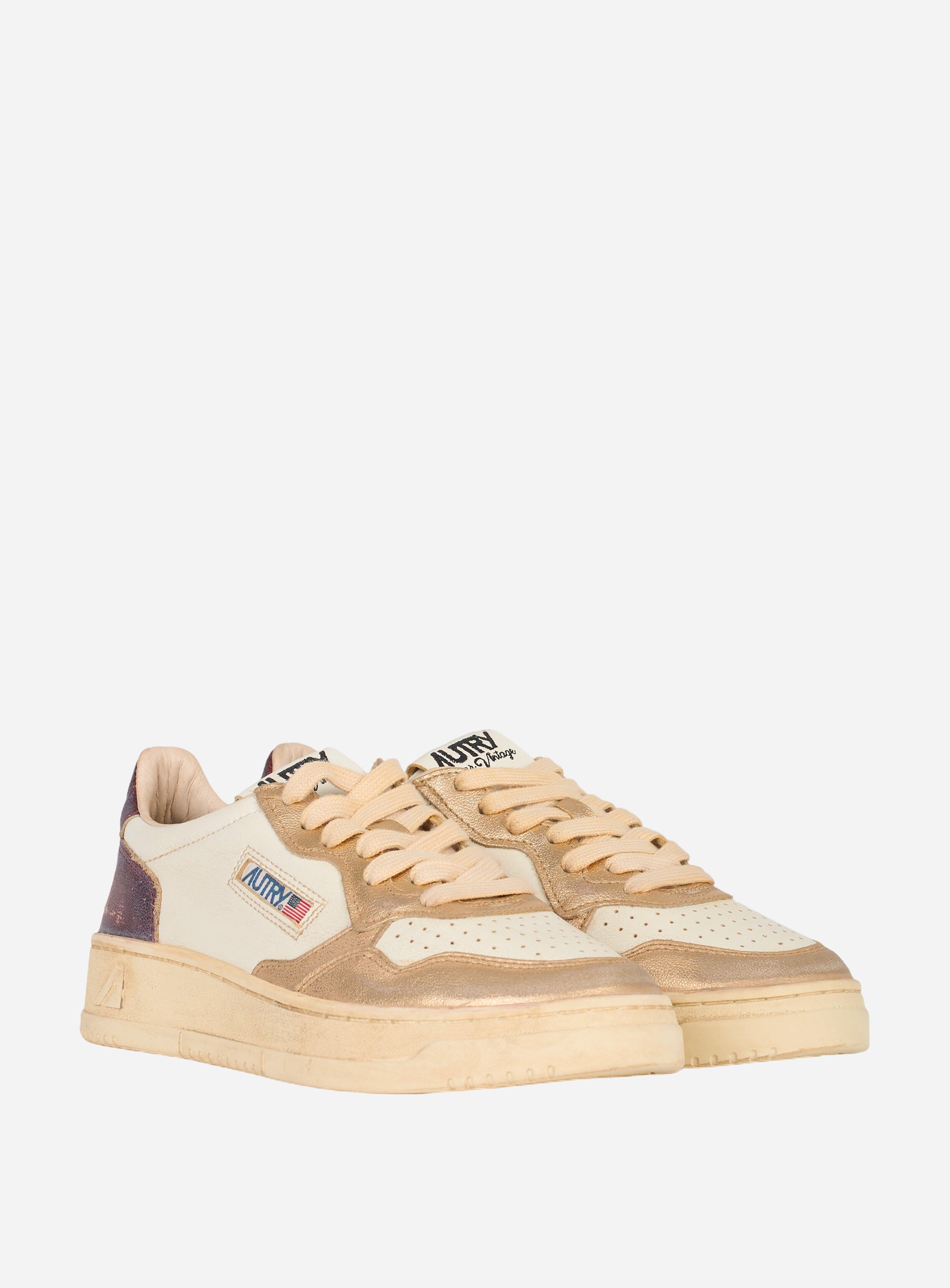 SNEAKERS MEDALIST LOW SUPER VINTAGE IN PELLE SPAZZOLATA COLORE Platino