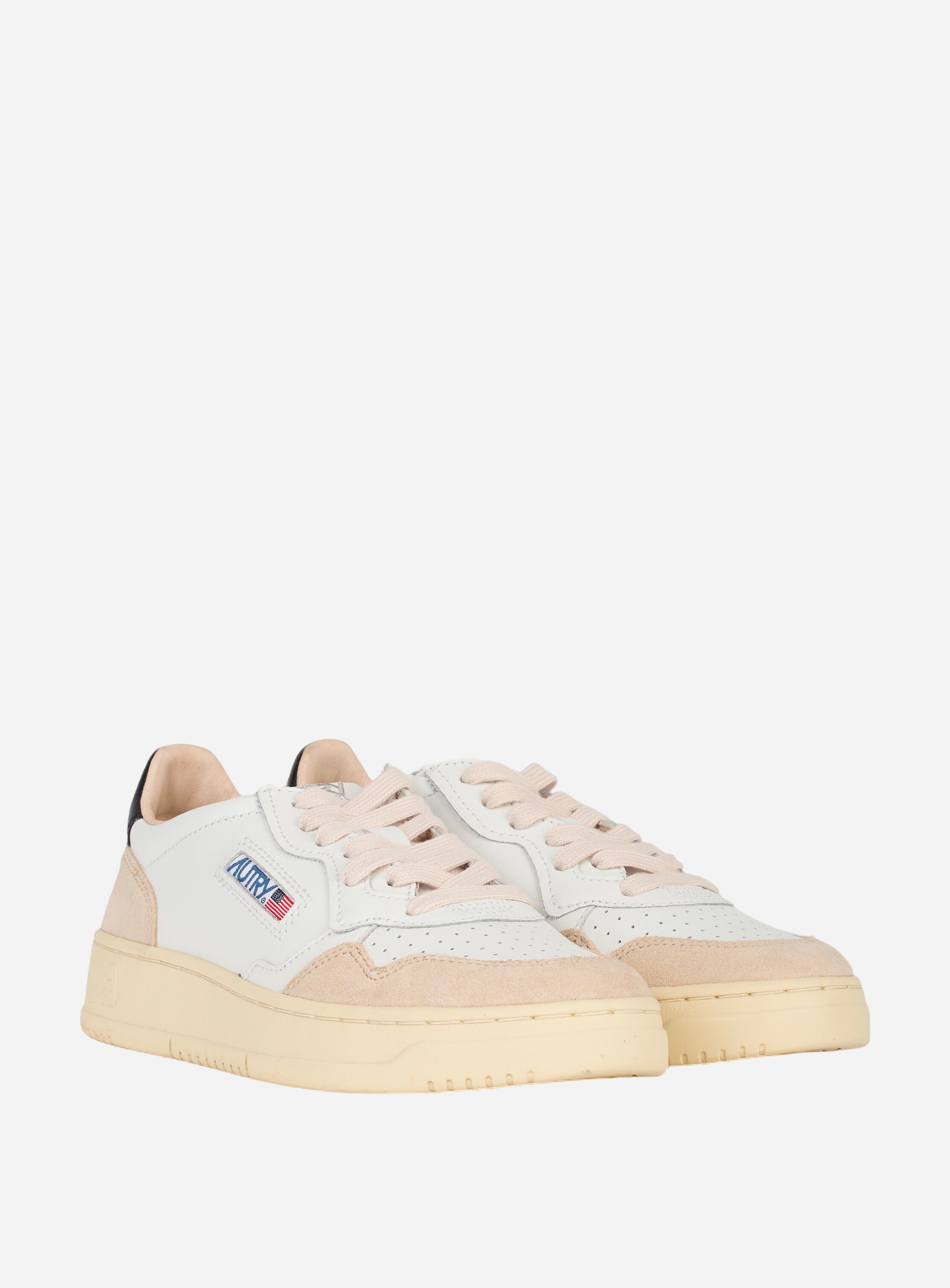 SNEAKERS MEDALIST LOW IN PELLE con inserti in suede Bianco