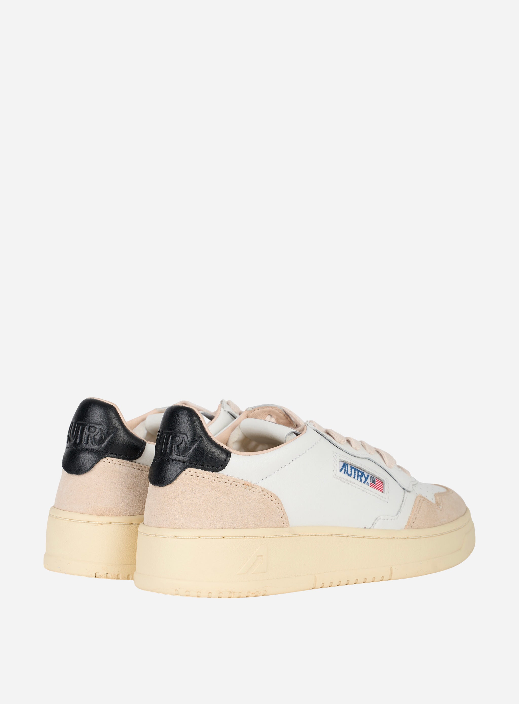 SNEAKERS MEDALIST LOW IN PELLE con inserti in suede Bianco