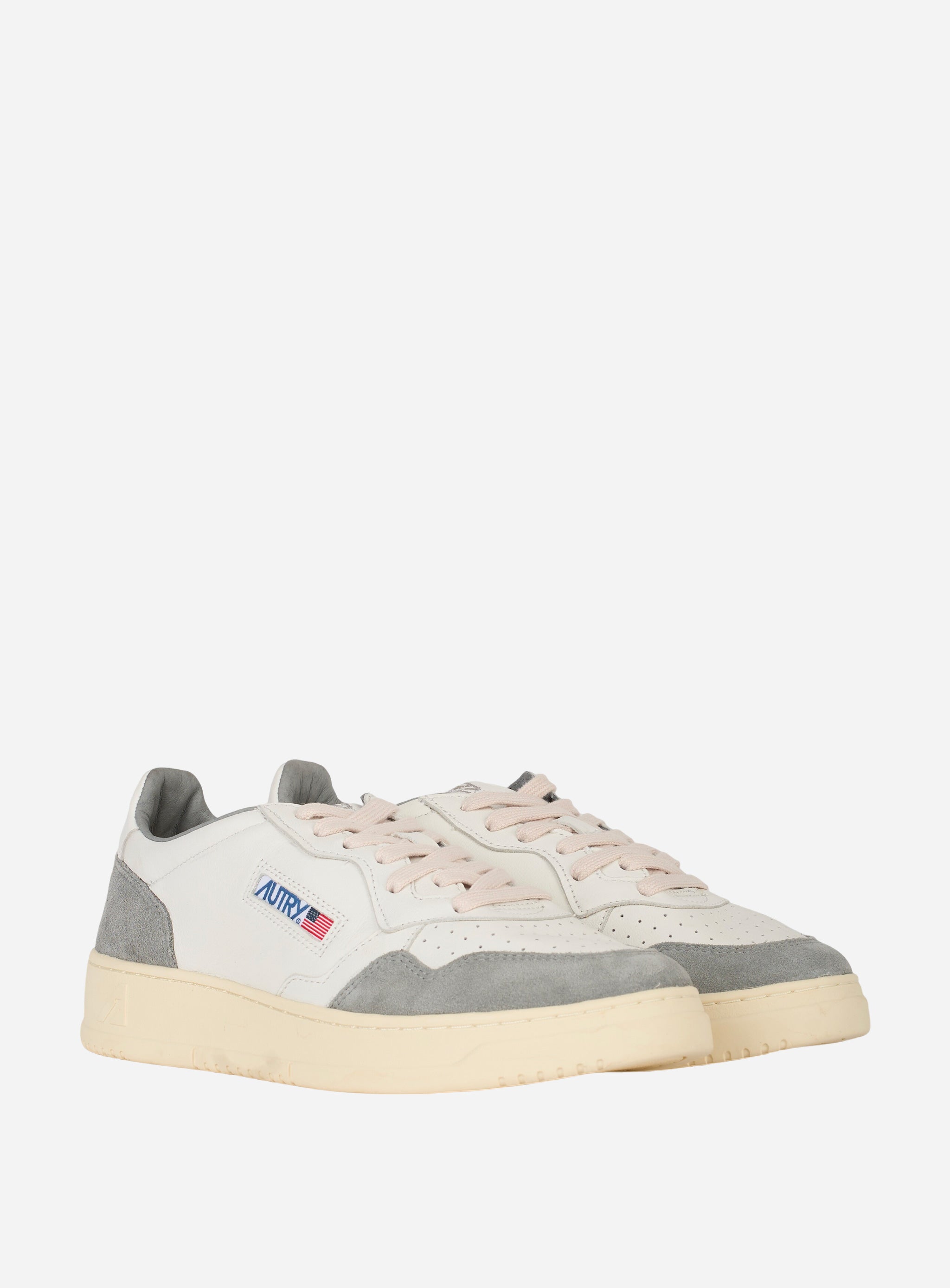 SNEAKERS MEDALIST LOW IN PELLE BIANCA E SUEDE Grigio
