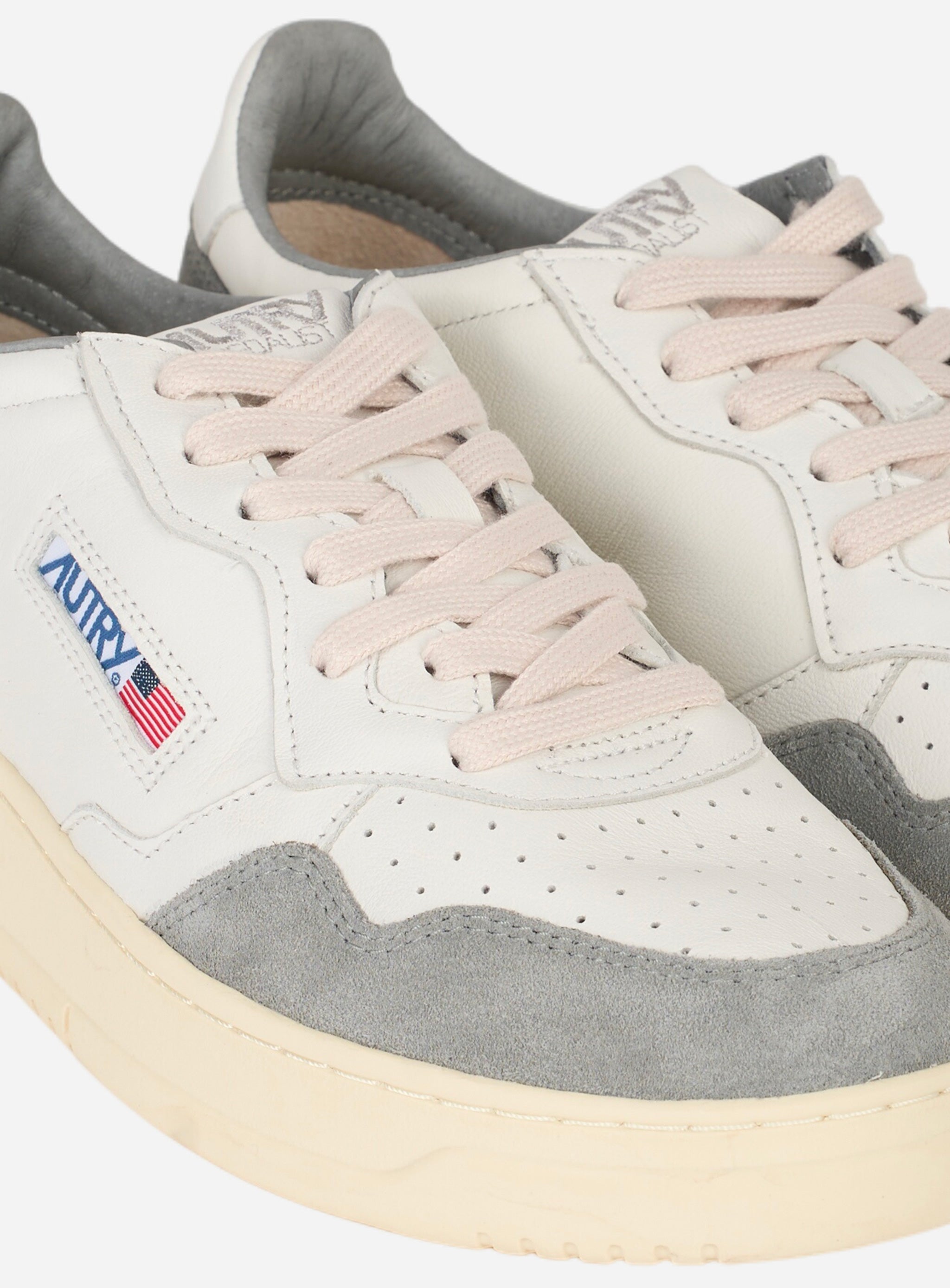 SNEAKERS MEDALIST LOW IN PELLE BIANCA E SUEDE Grigio