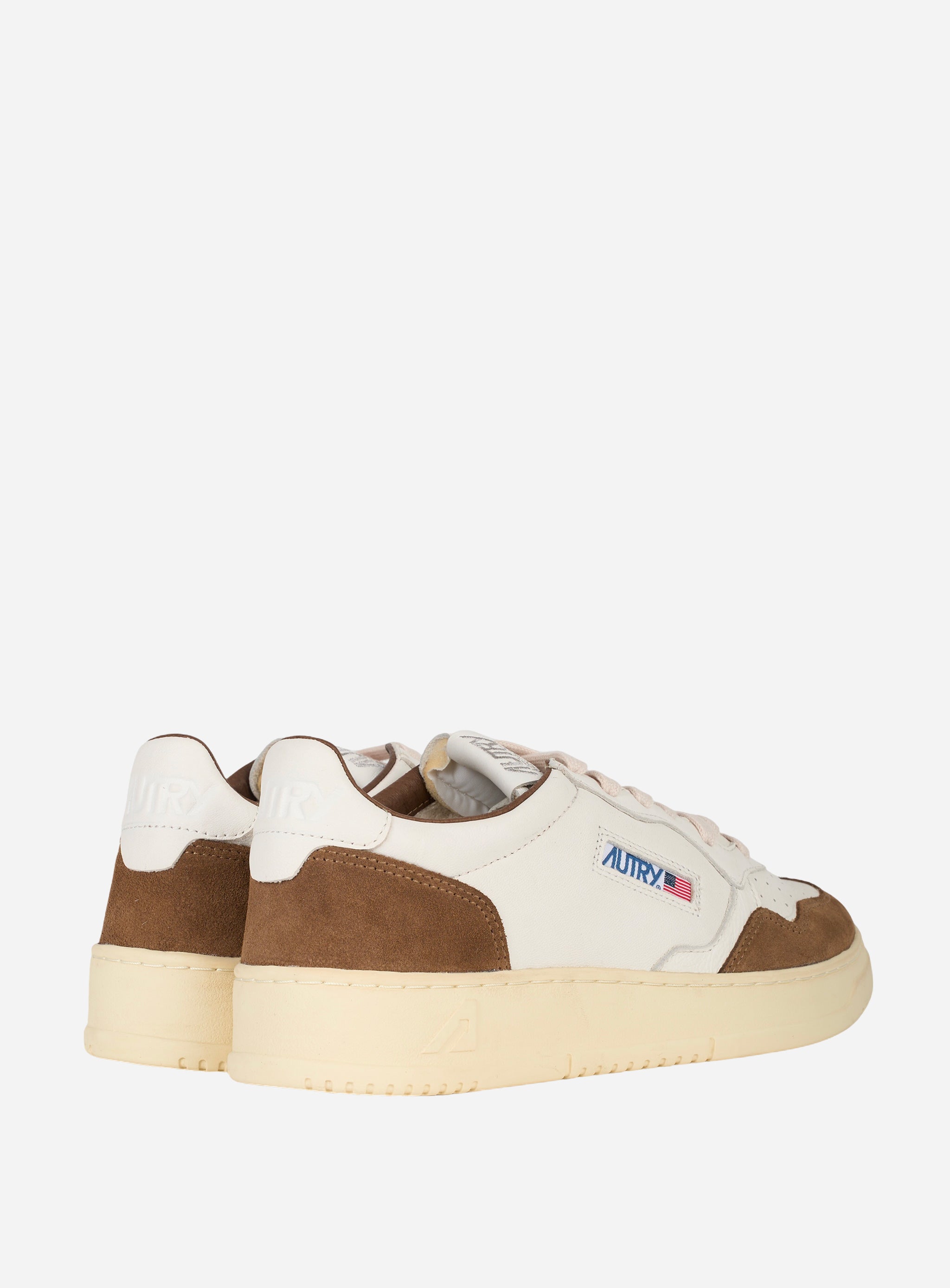 SNEAKERS MEDALIST LOW IN PELLE BIANCA E SUEDE Marrone