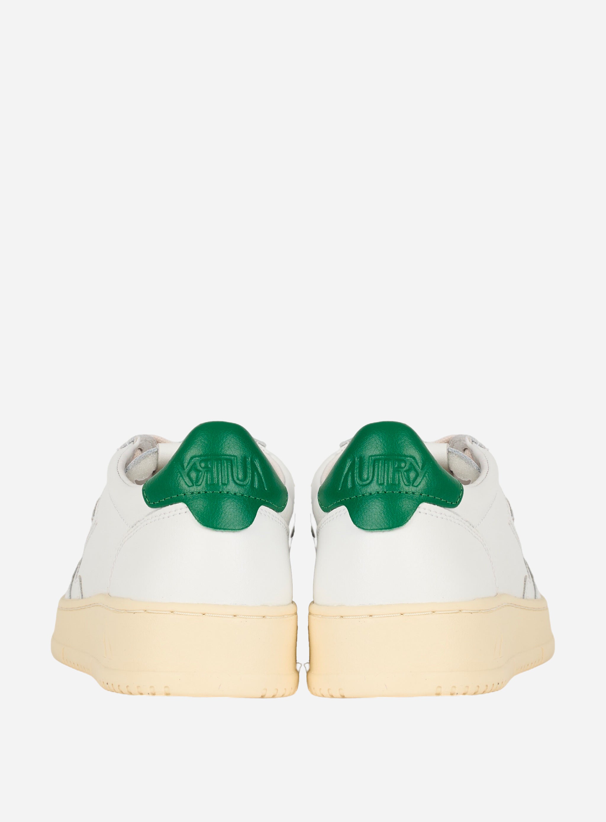 SNEAKERS MEDALIST LOW IN PELLE BIANCA CON TALLONCINO COLOR Verde