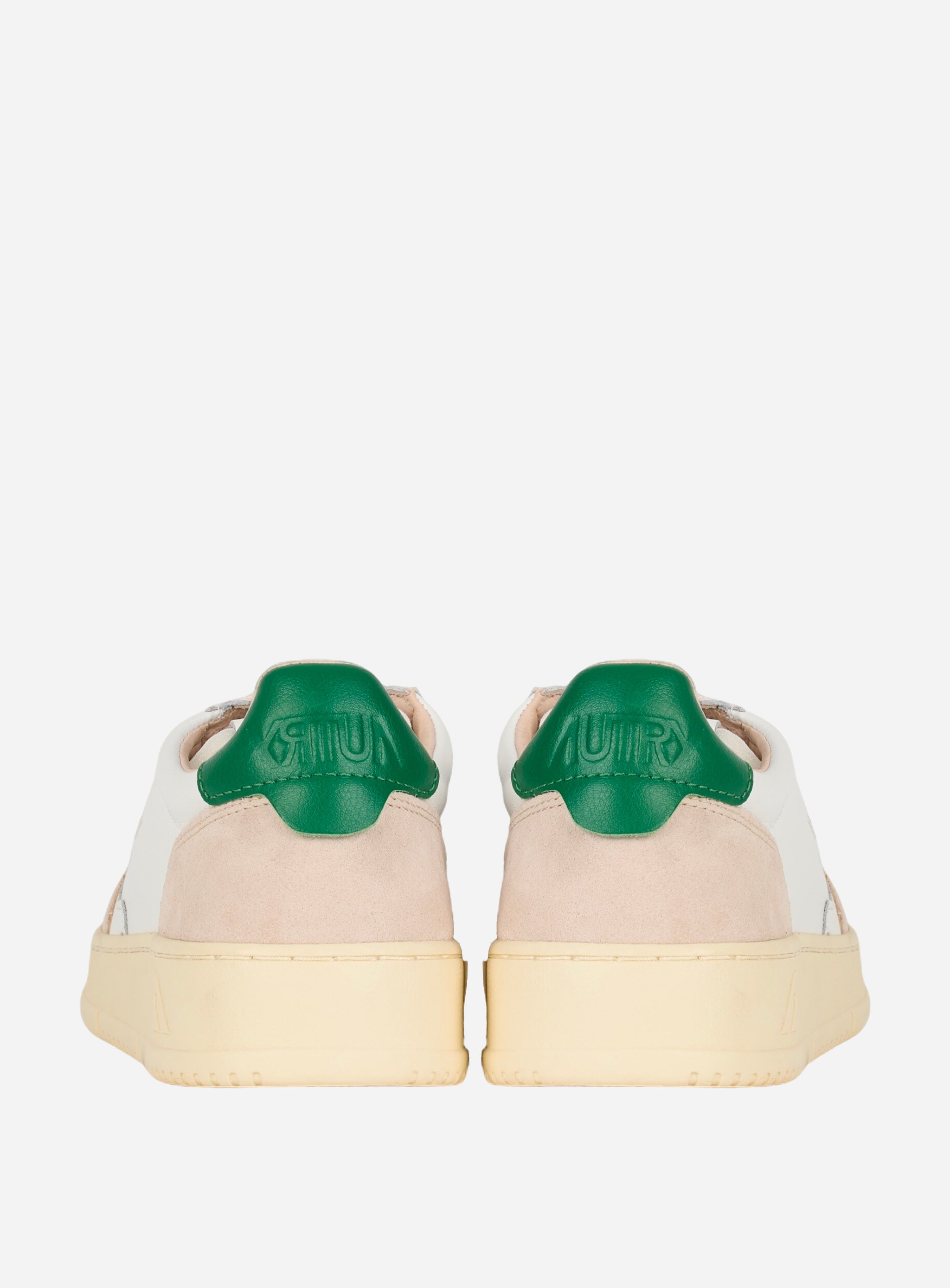 SNEAKERS MEDALIST LOW IN PELLE E SUEDE BIANCA CON TALLONCINO COLOR Verde