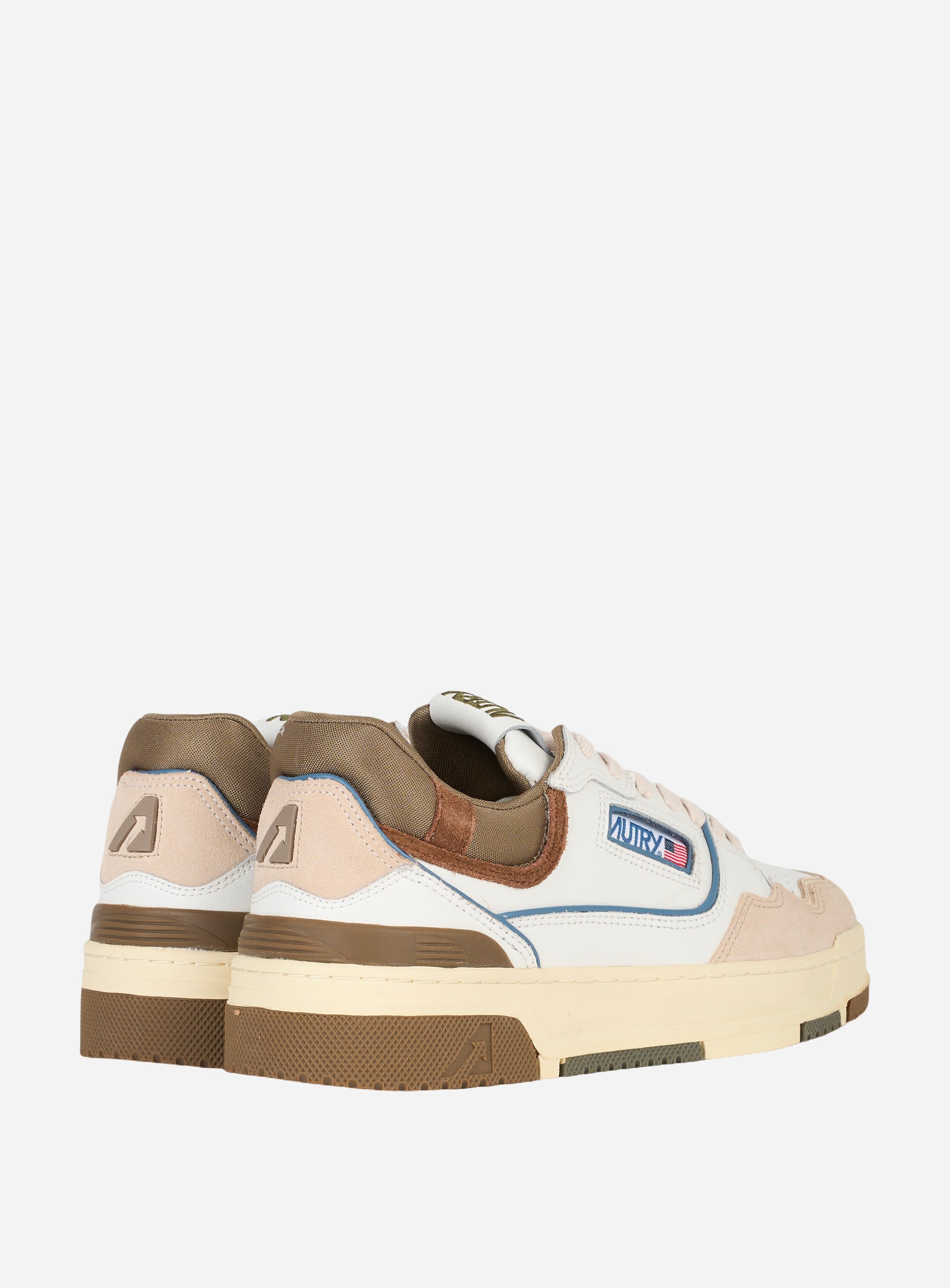 SNEAKERS CLC LOW IN PELLE E SUEDE COLORE Bianco