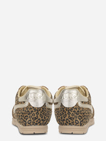 SNEAKERS WINDSPIN IN SUEDE E PELLE LEOPARD E PLATINO