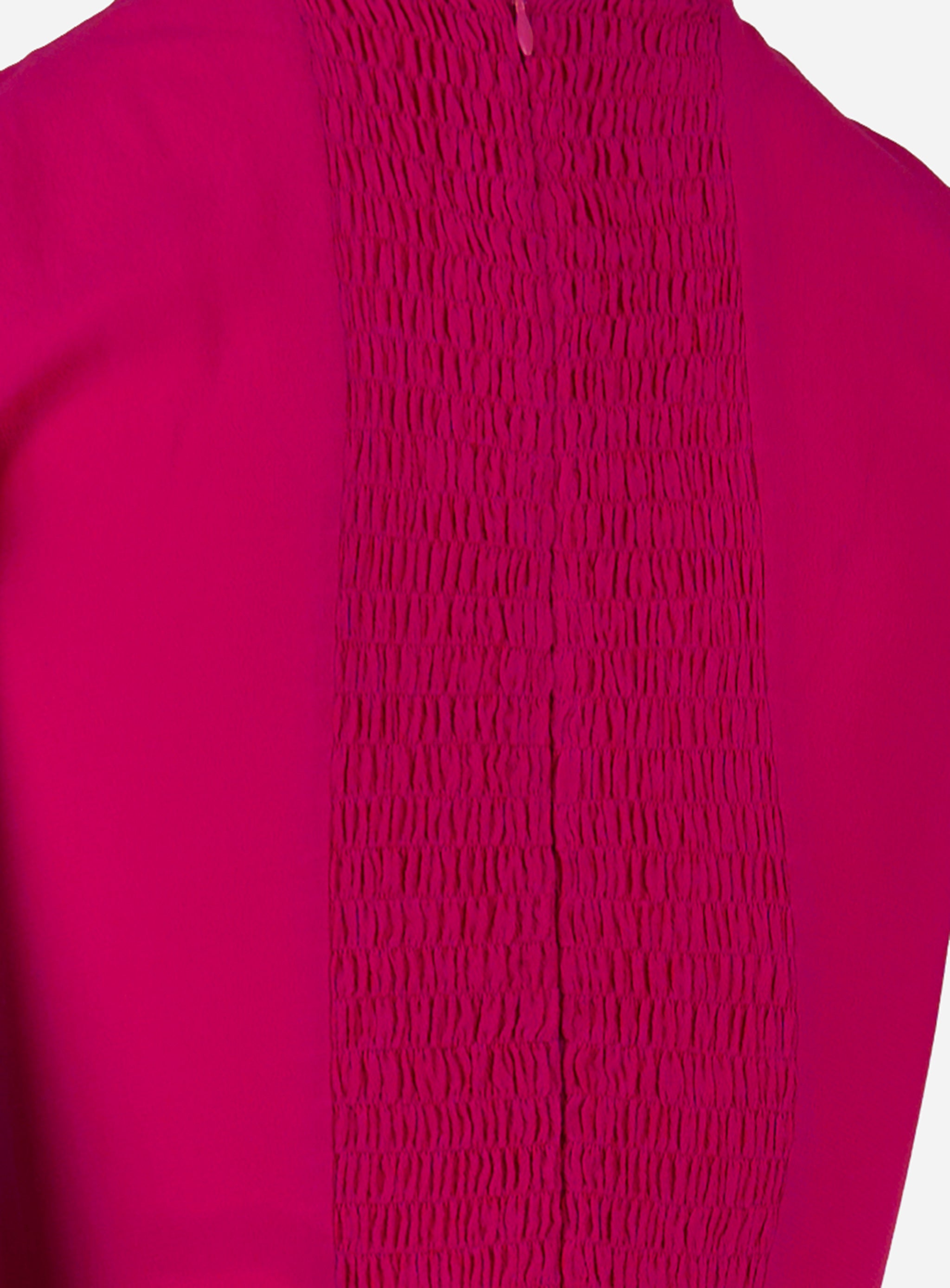 Abito Kristel in crepe con drappeggio e bottoncini lunghi Fucsia