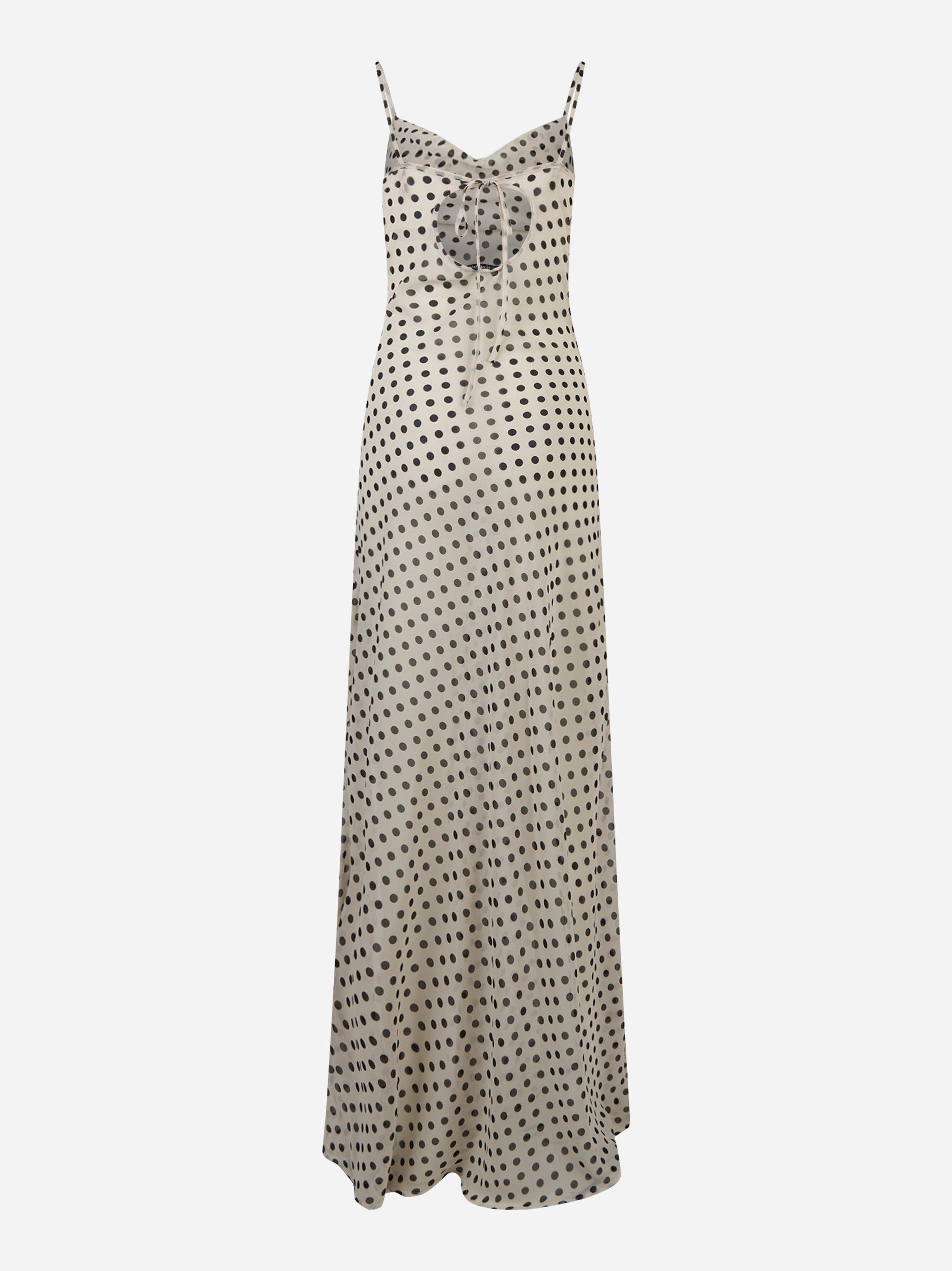 Abito Abbey lungo in georgette con apertura sulla schiena Beige