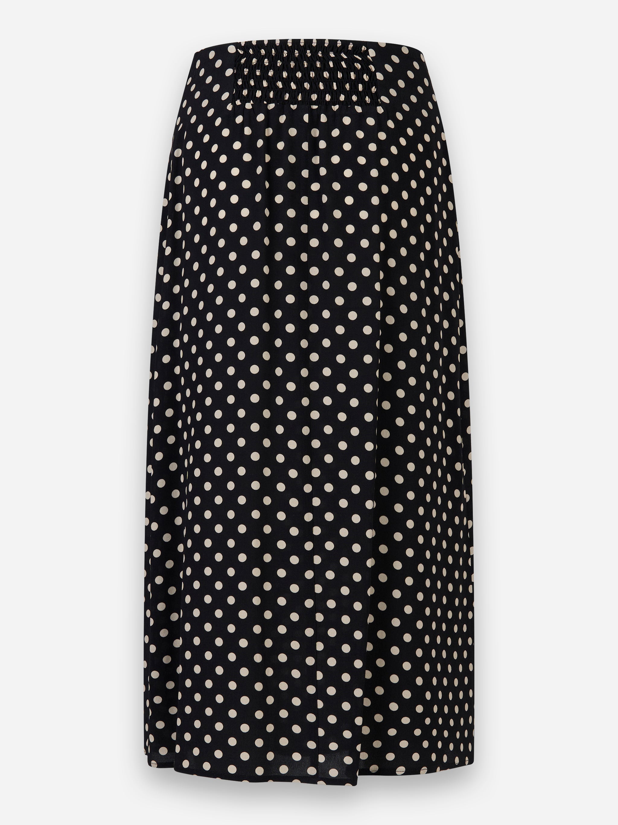Gonna Roxana in crepe midi con punto smock sul retro Nero