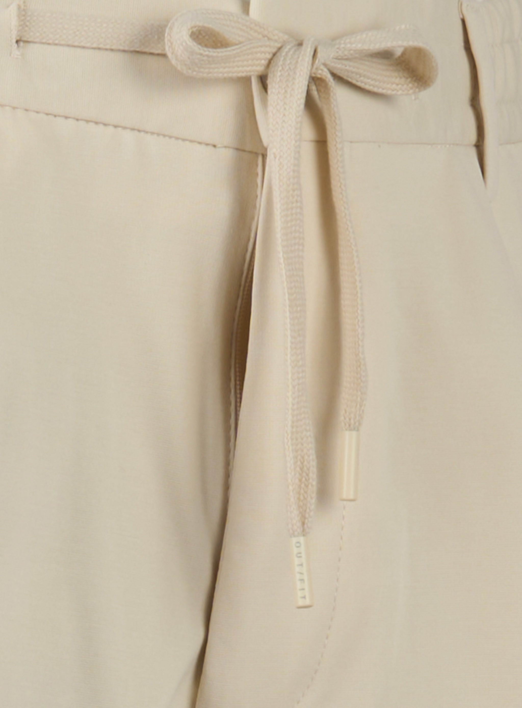 Shorts in jersey di cotone con elastico in vita Beige