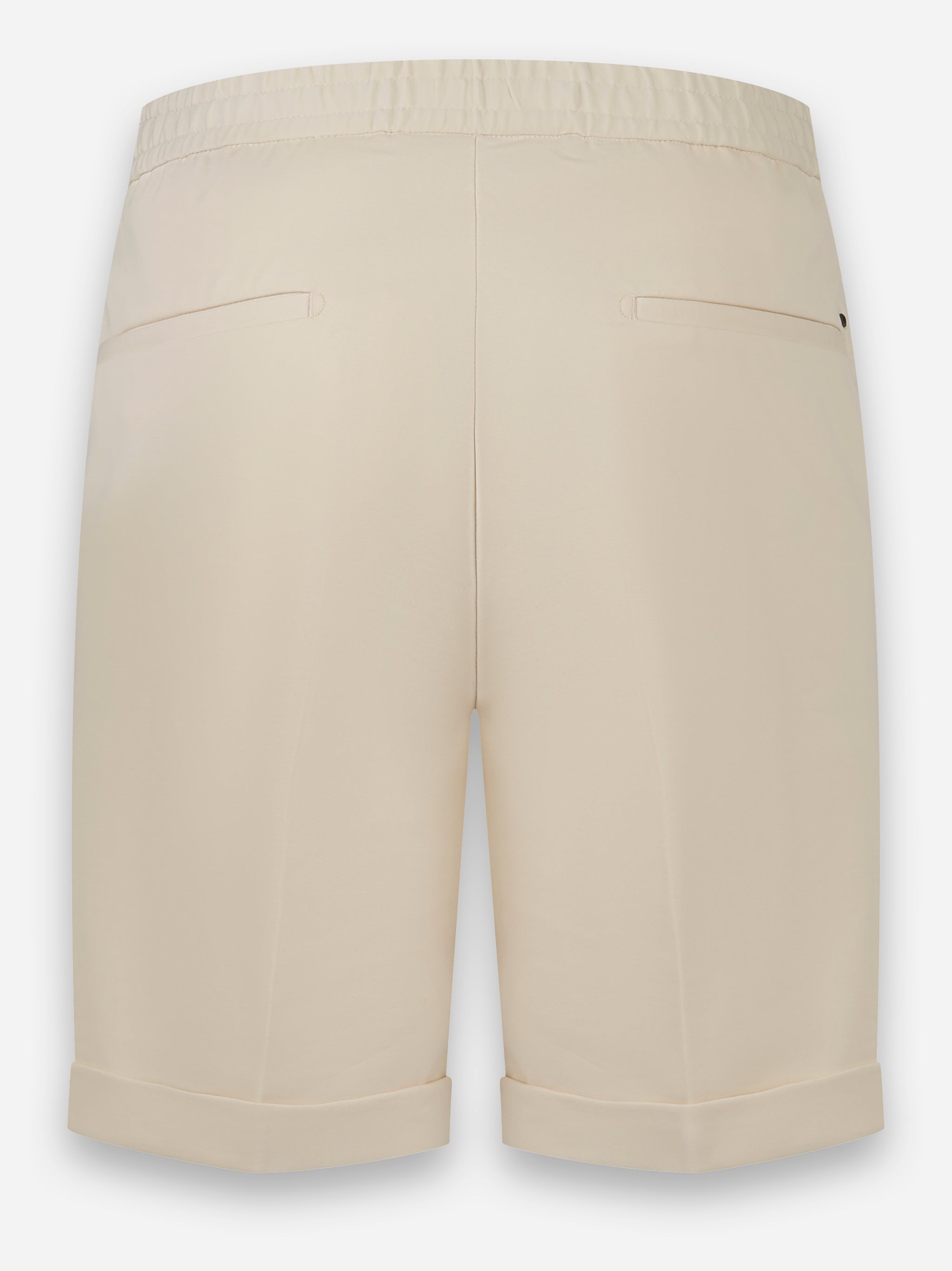 Shorts in jersey di cotone con elastico in vita Beige