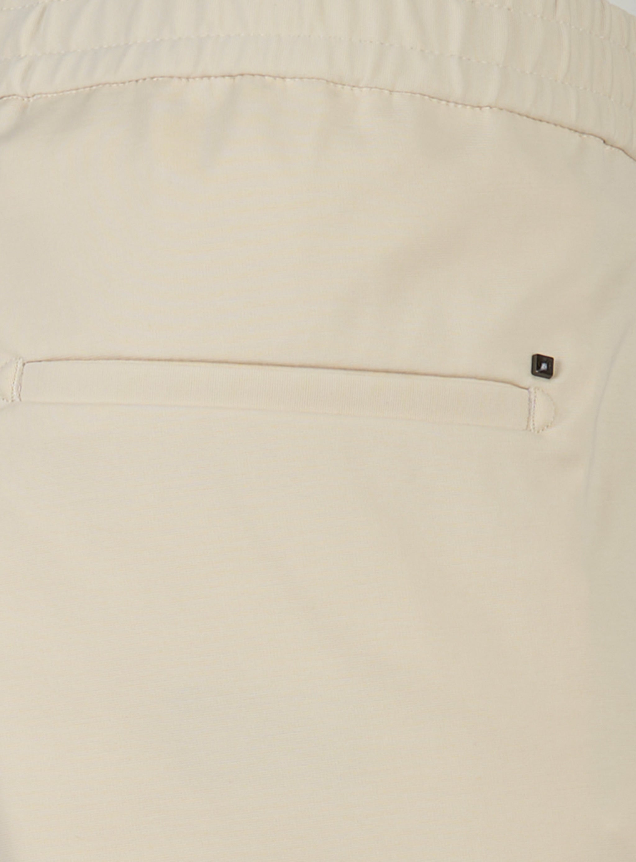Shorts in jersey di cotone con elastico in vita Beige