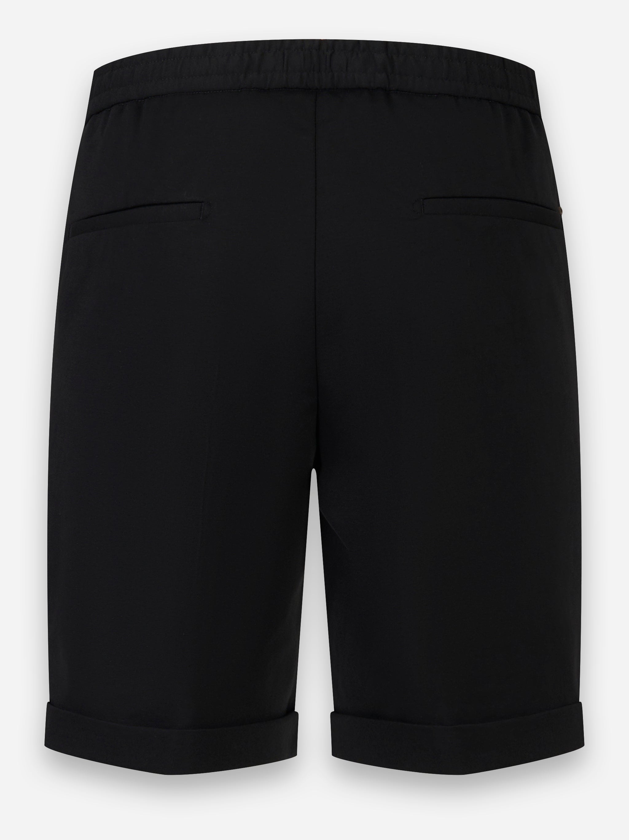 Shorts in jersey di cotone con elastico in vita Nero