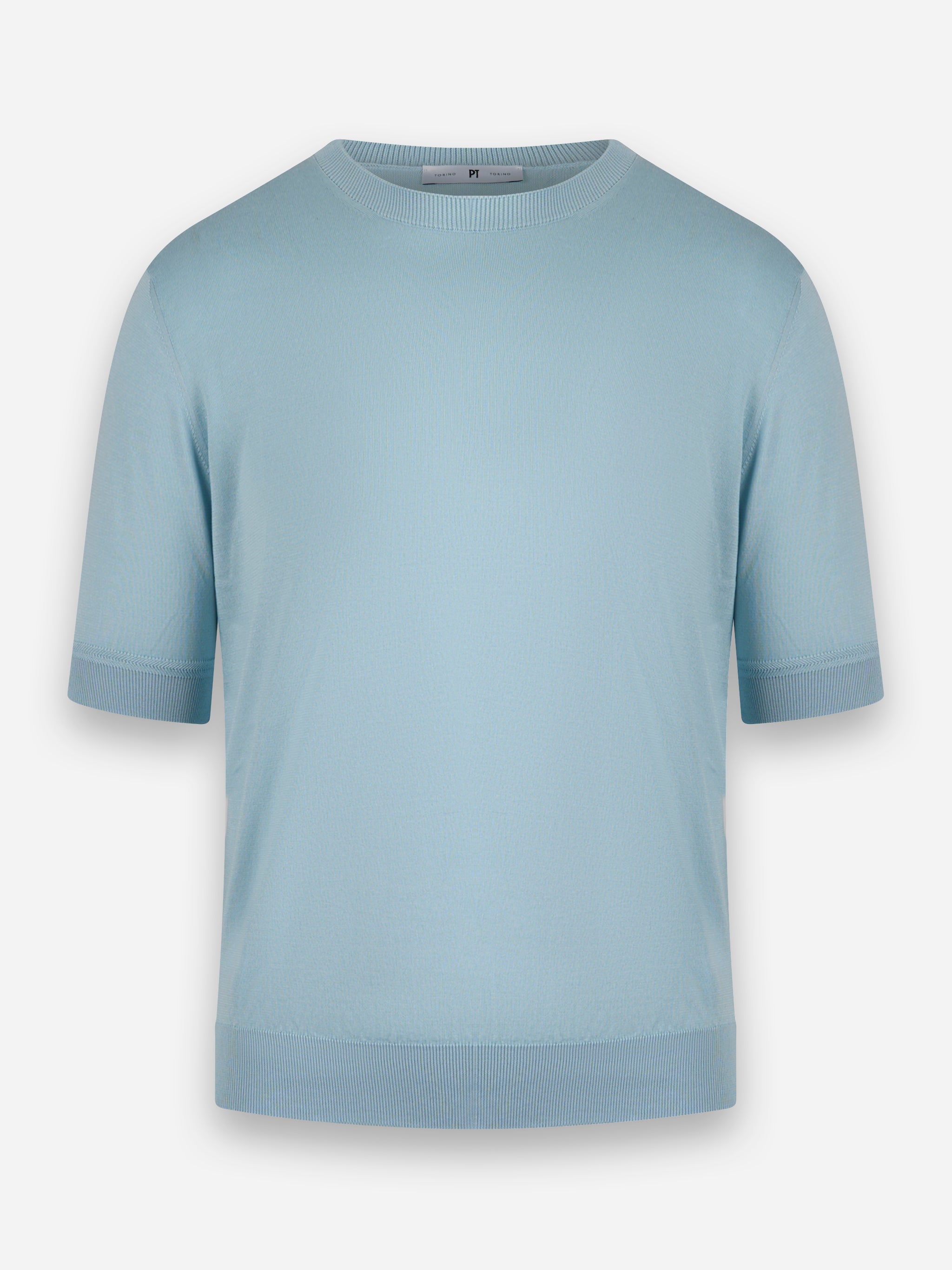 Maglia girocollo maniche corte finezza 18 Azzurro