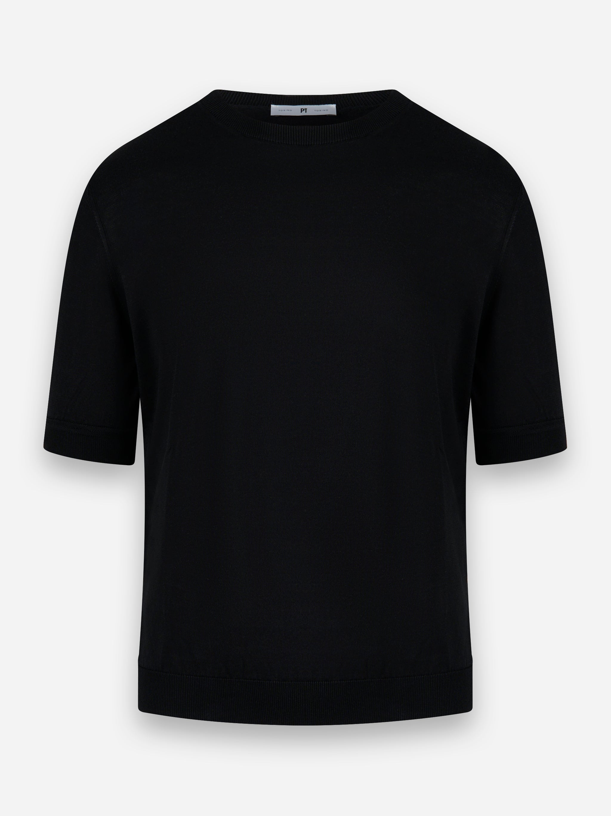 Maglia girocollo maniche corte finezza 18 Nero