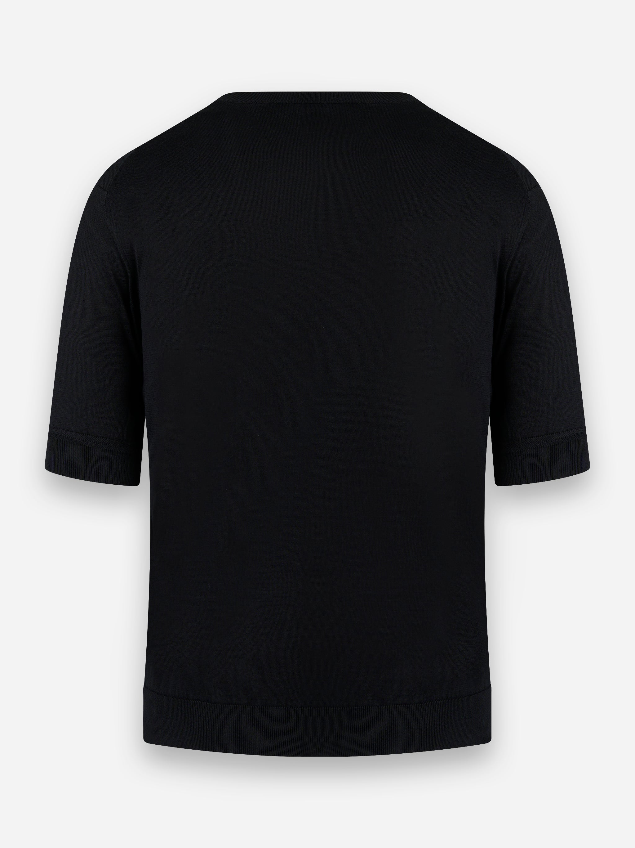 Maglia girocollo maniche corte finezza 18 Nero