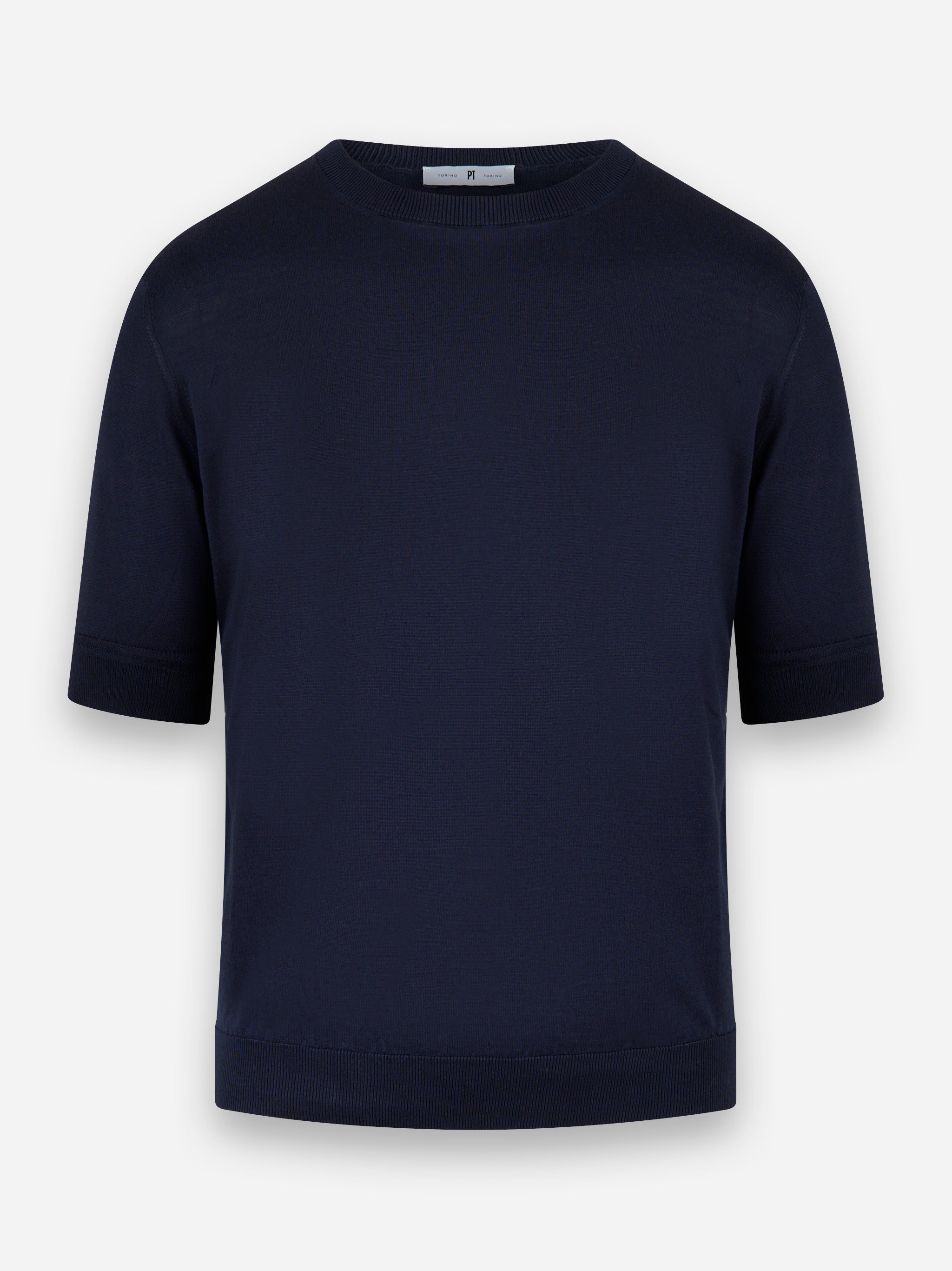 Maglia girocollo maniche corte finezza 18 Blu