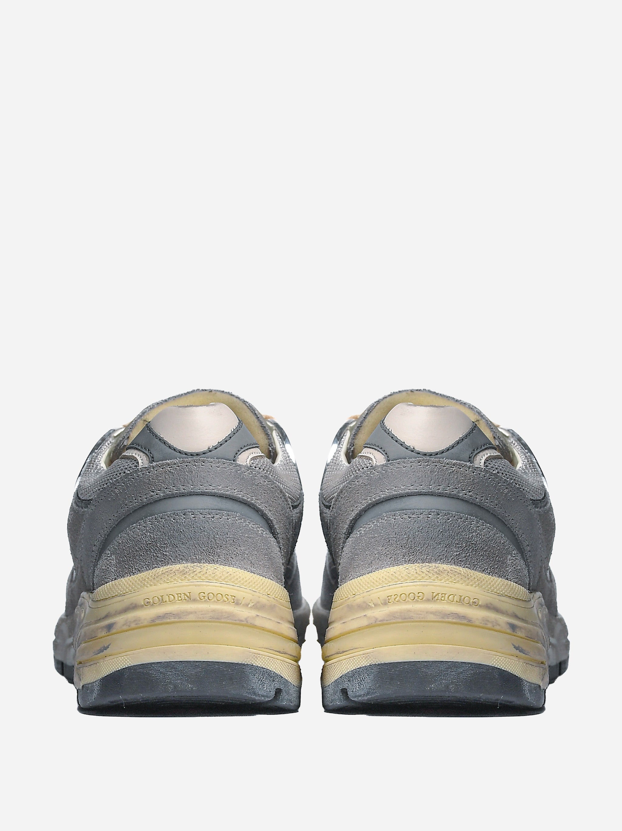 Sneakers Dad-Star Uomo in suede e rete con stella e talloncino in pelle bianca Grigio