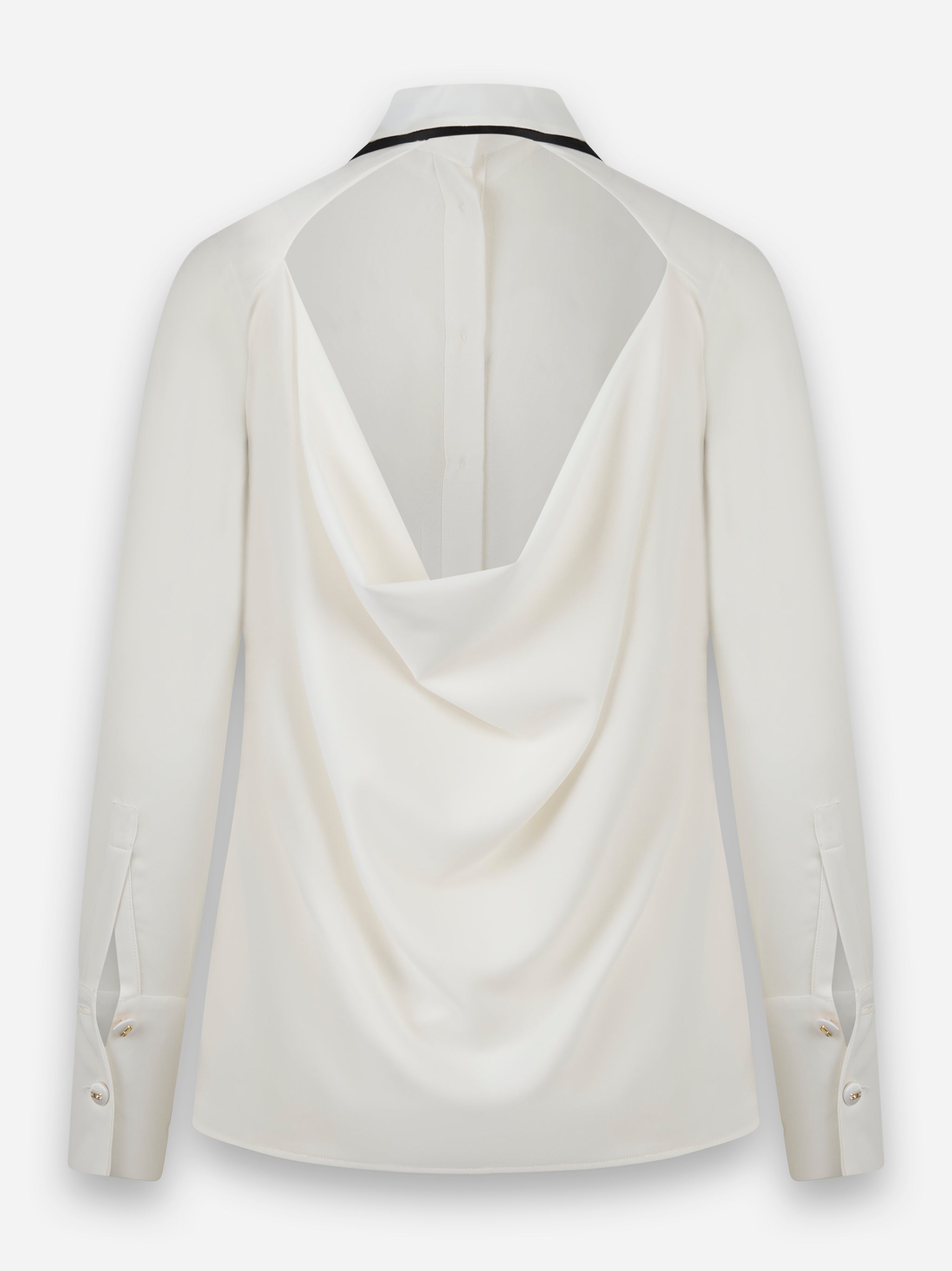 Camicia in georgette con cravattino Bianco