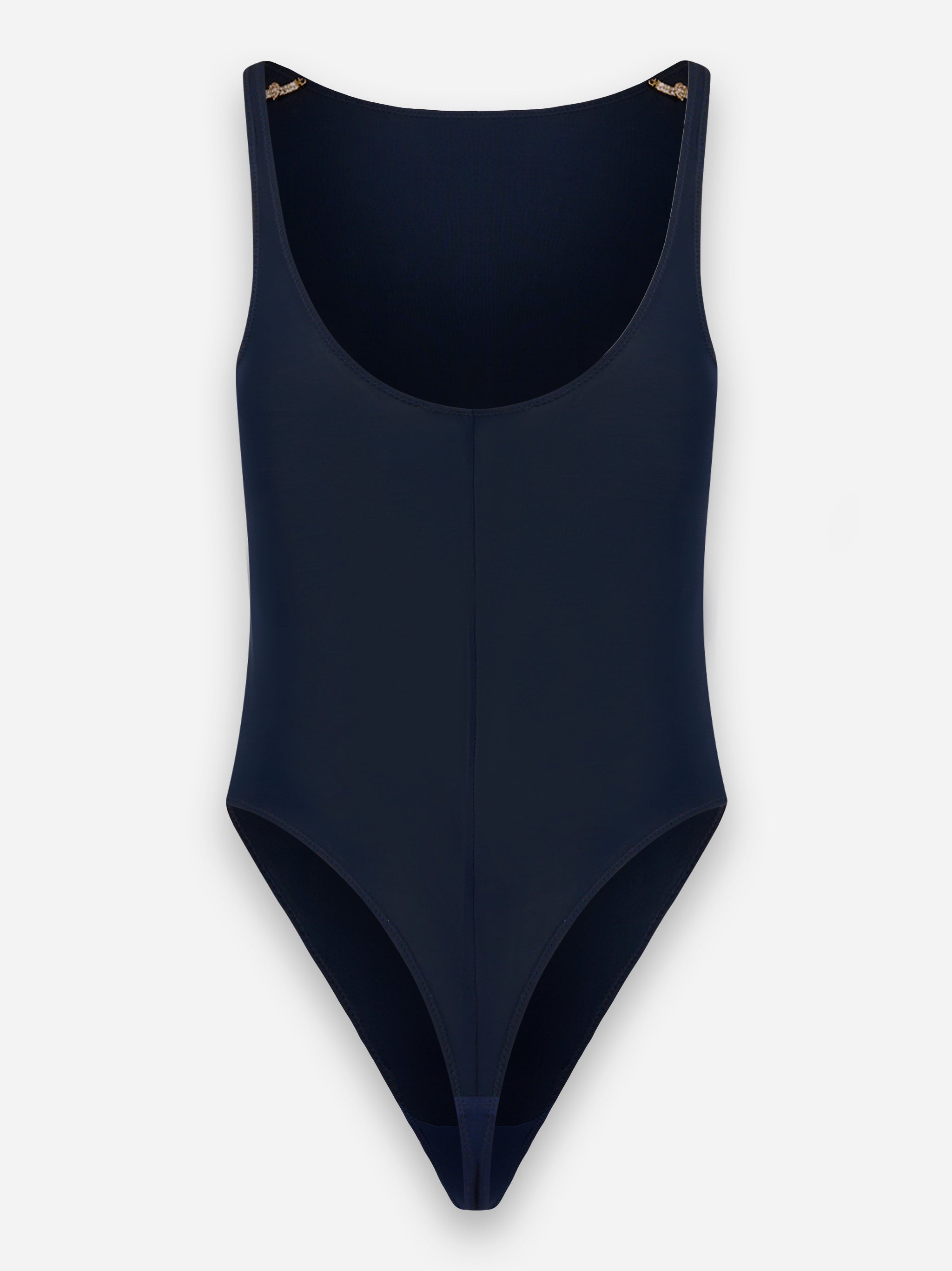 Body in jersey con dettagli gioiello Blu