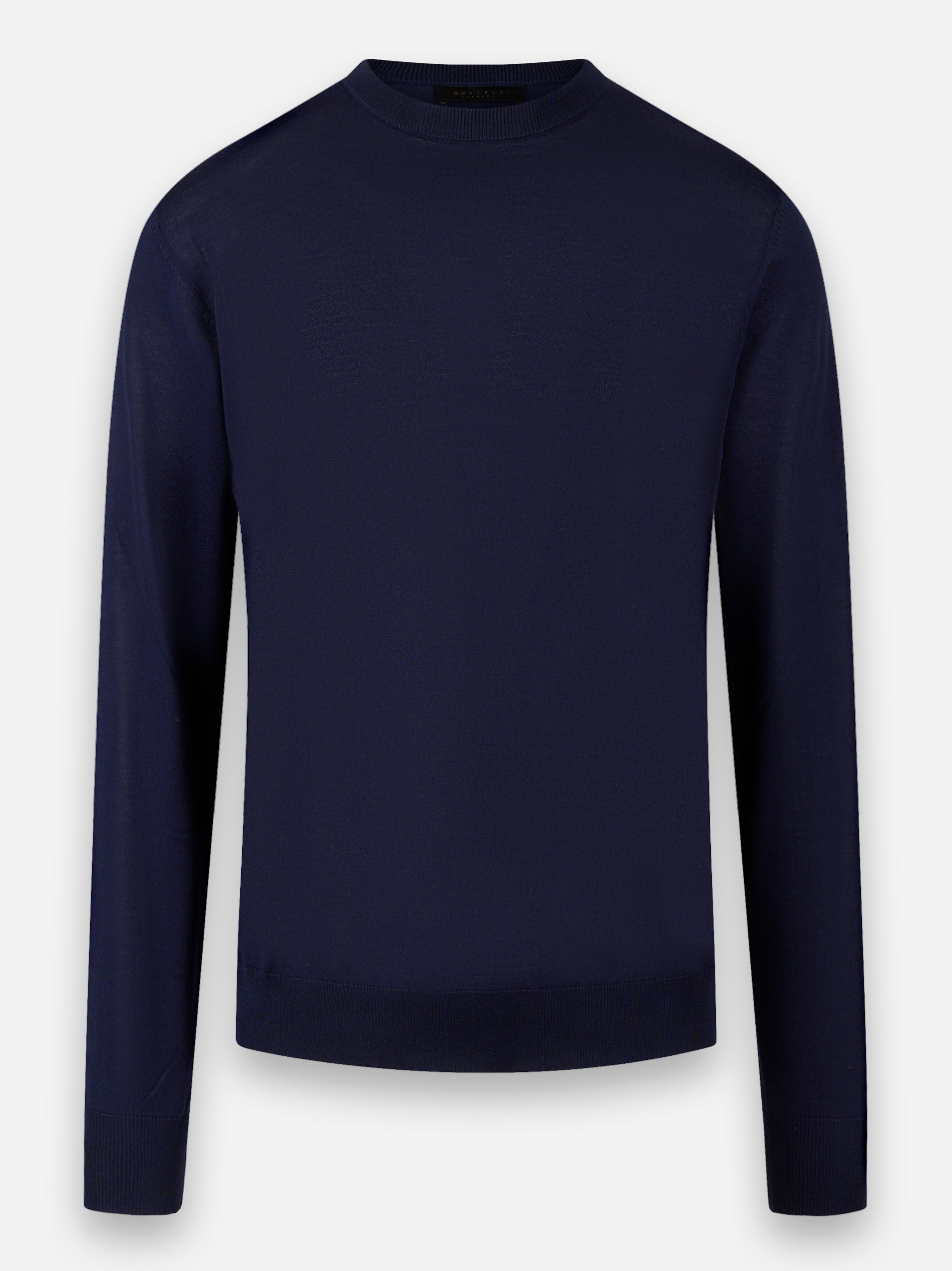 Maglia manica lunga in misto cotone Blu