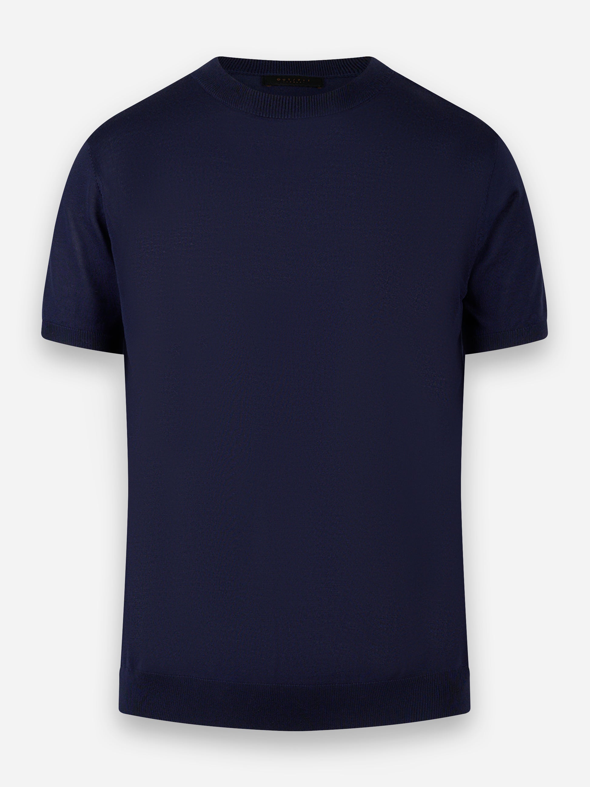 Maglia manica corta in misto cotone Blu