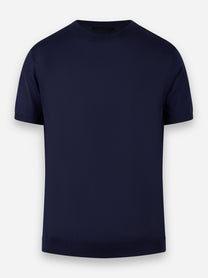 Maglia manica corta in misto cotone Blu