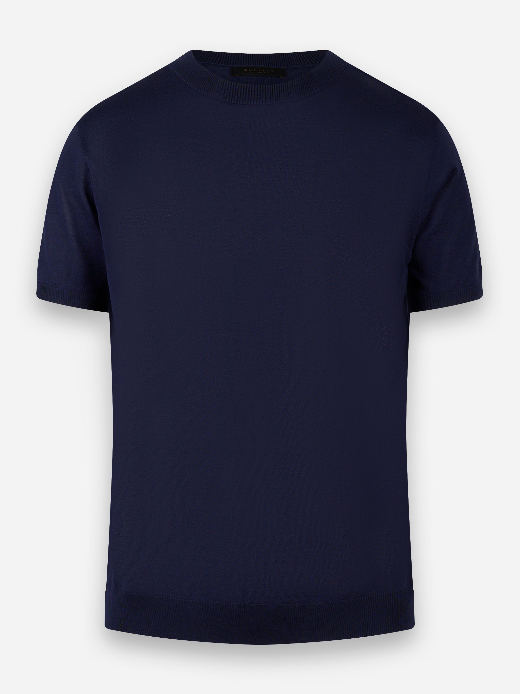 Maglia manica corta in misto cotone Blu