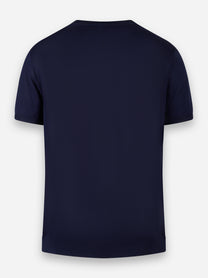 Maglia manica corta in misto cotone Blu
