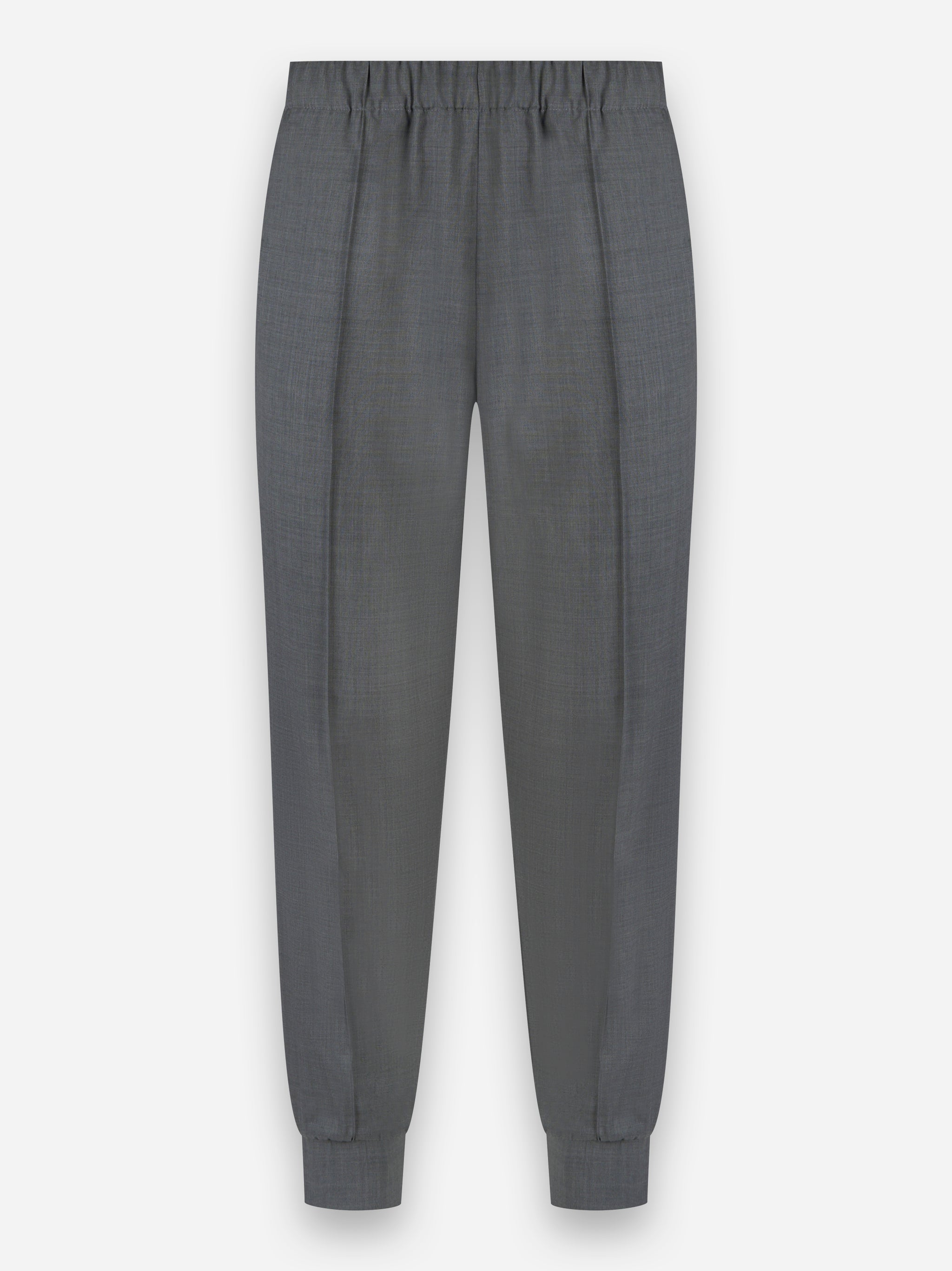 Pantalone in fresco lana con elastico in vita Grigio