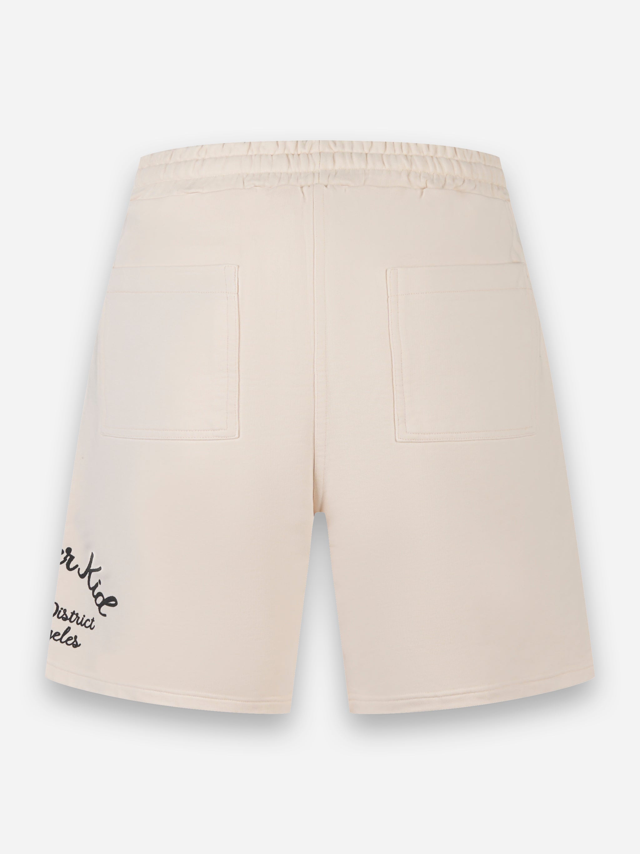 Shorts in jersey con stampa logo Beige