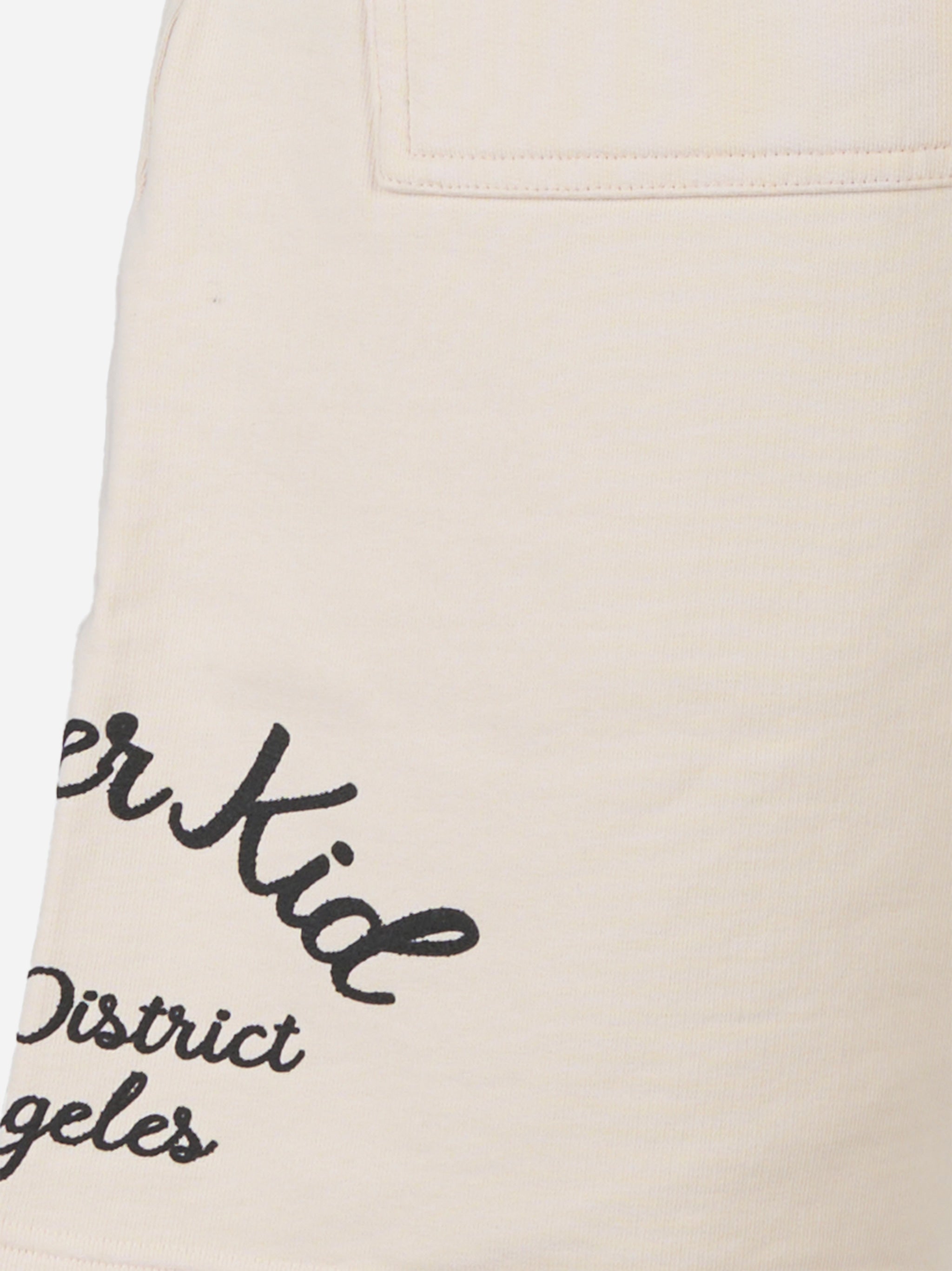 Shorts in jersey con stampa logo Beige