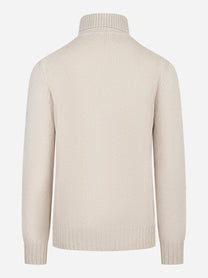 Dolcevita con motivo a treccia beige