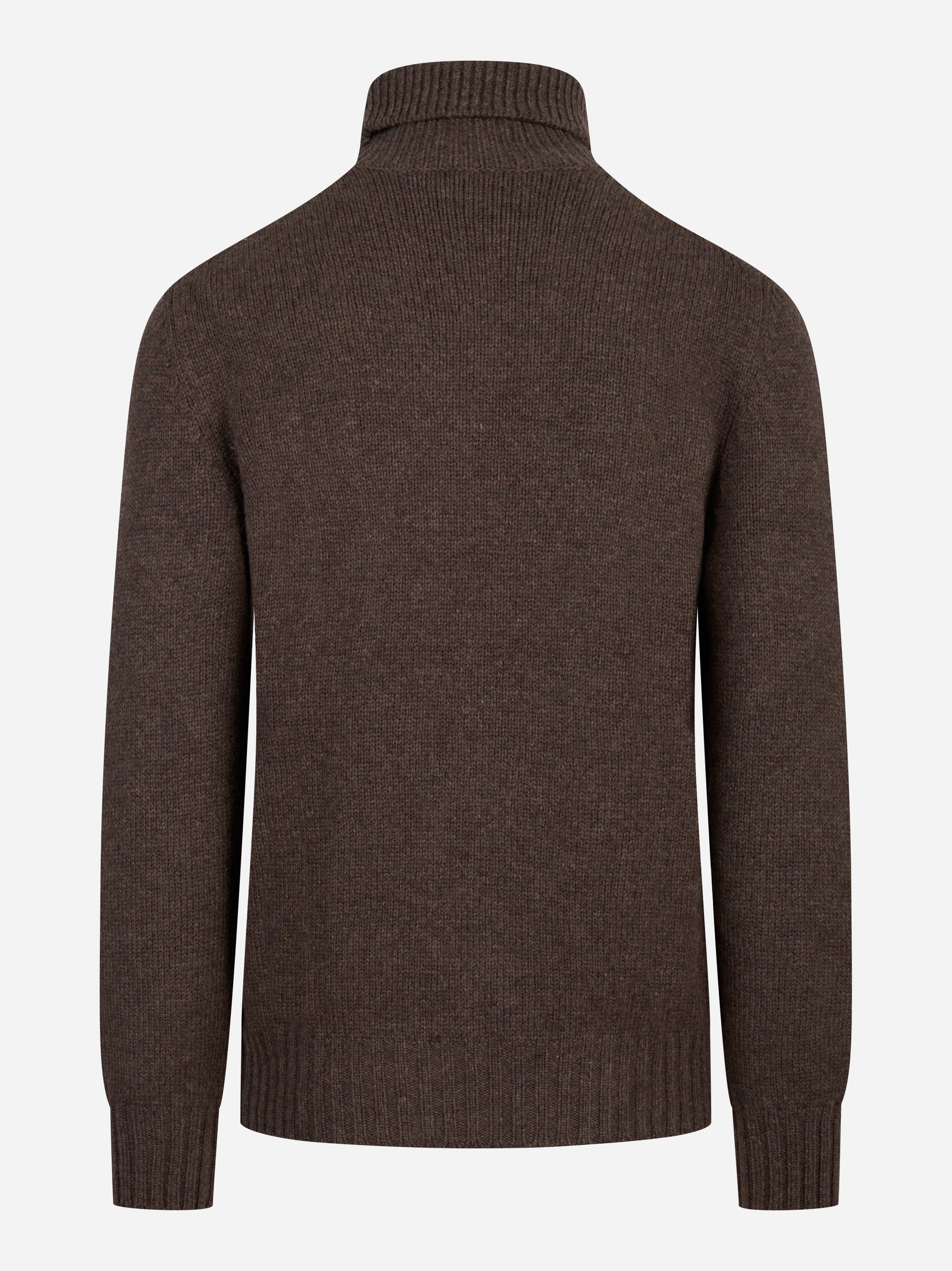 Dolcevita con motivo a treccia marrone