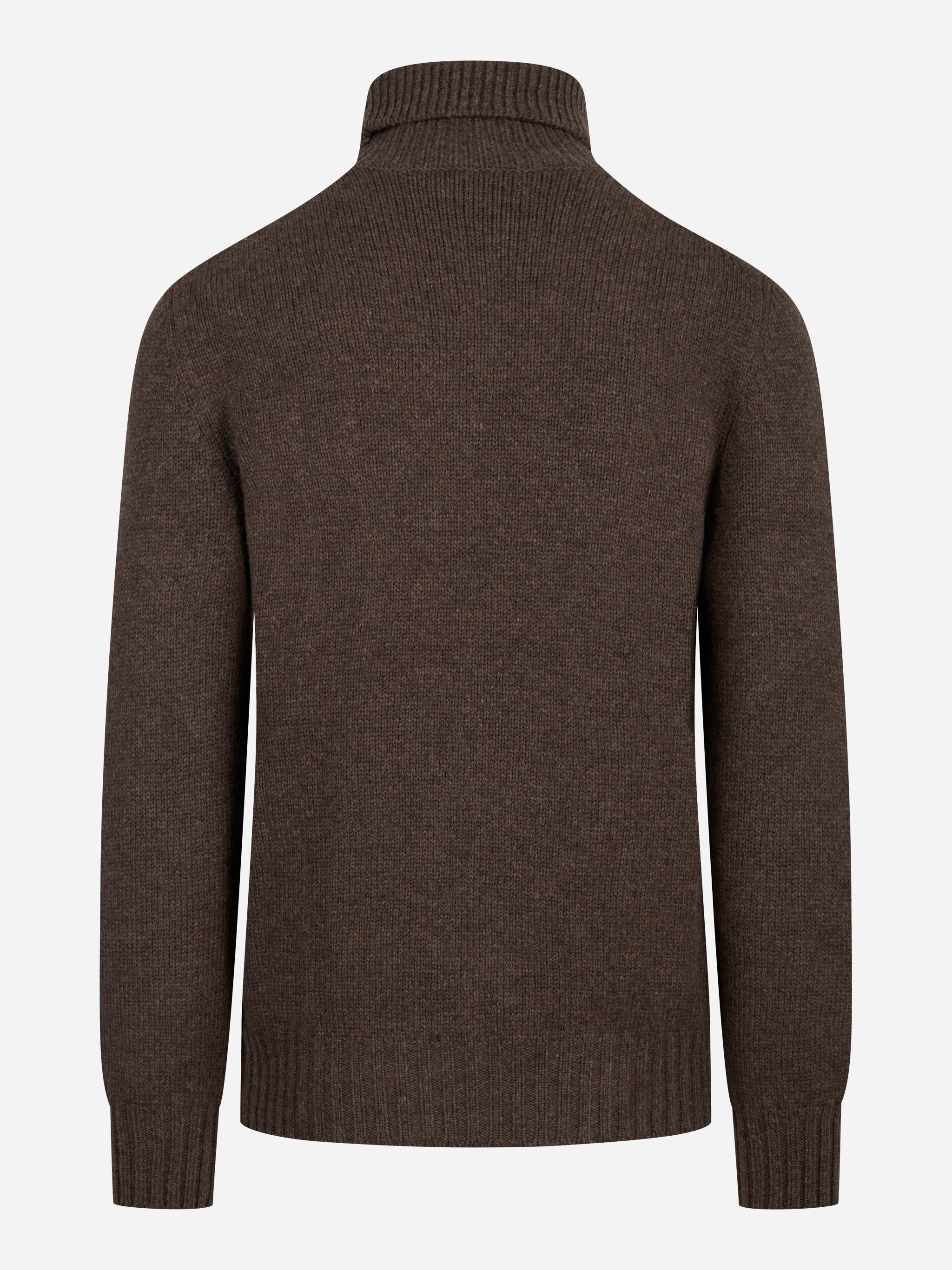 Dolcevita con motivo a treccia marrone