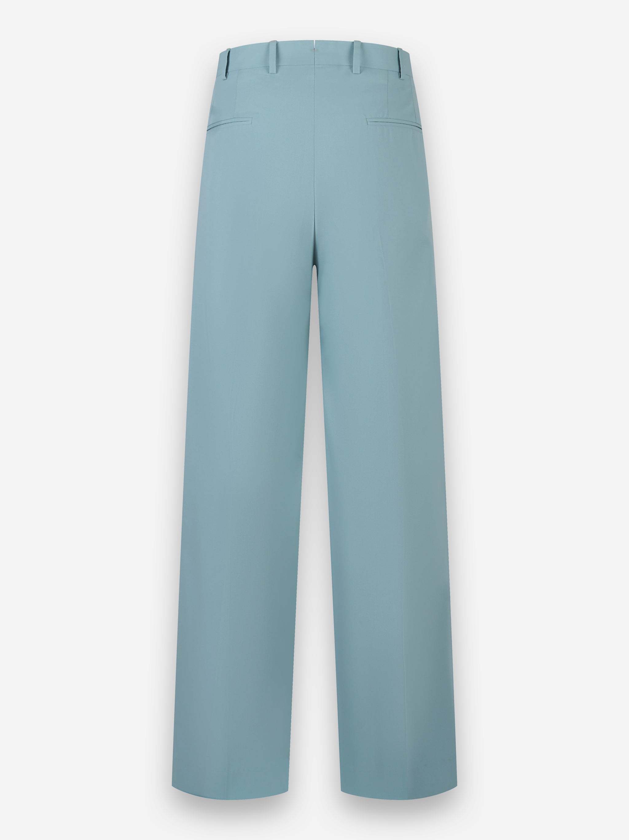 Pantalone in cotone con doppia pinces Celeste