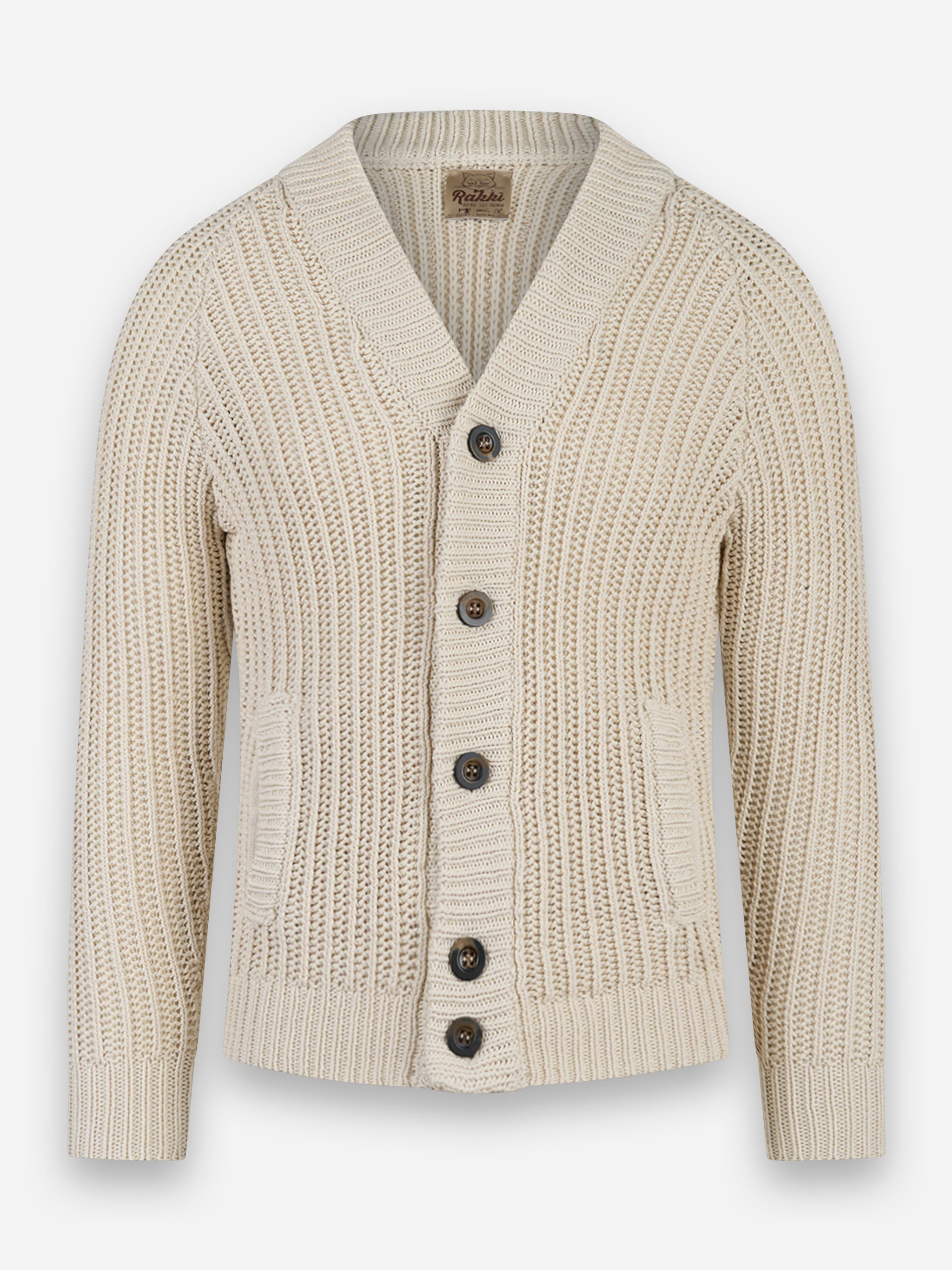 Cardigan in maglia inglese Beige