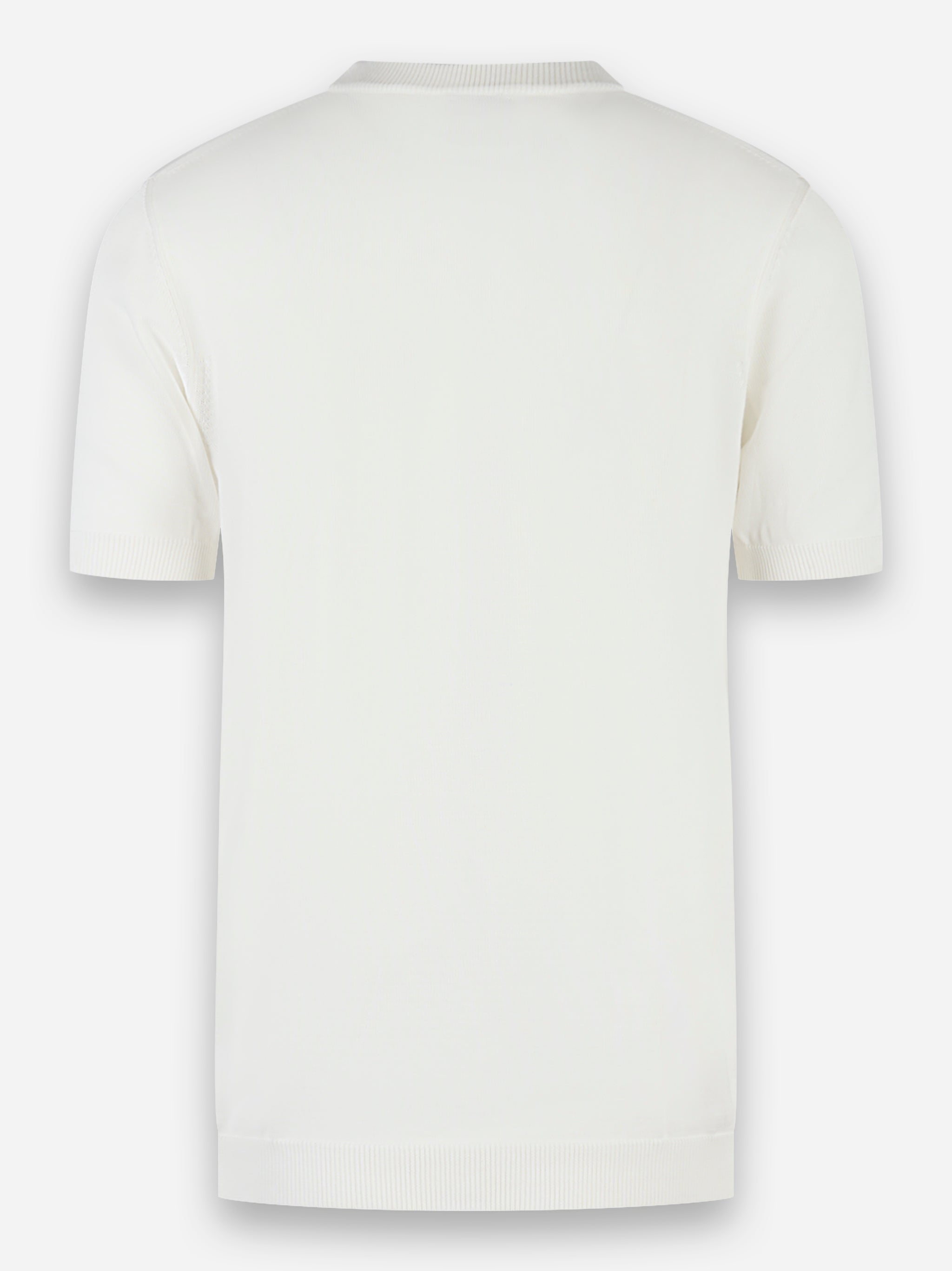 Maglia manica corta con intarsio in ciniglia Bianco