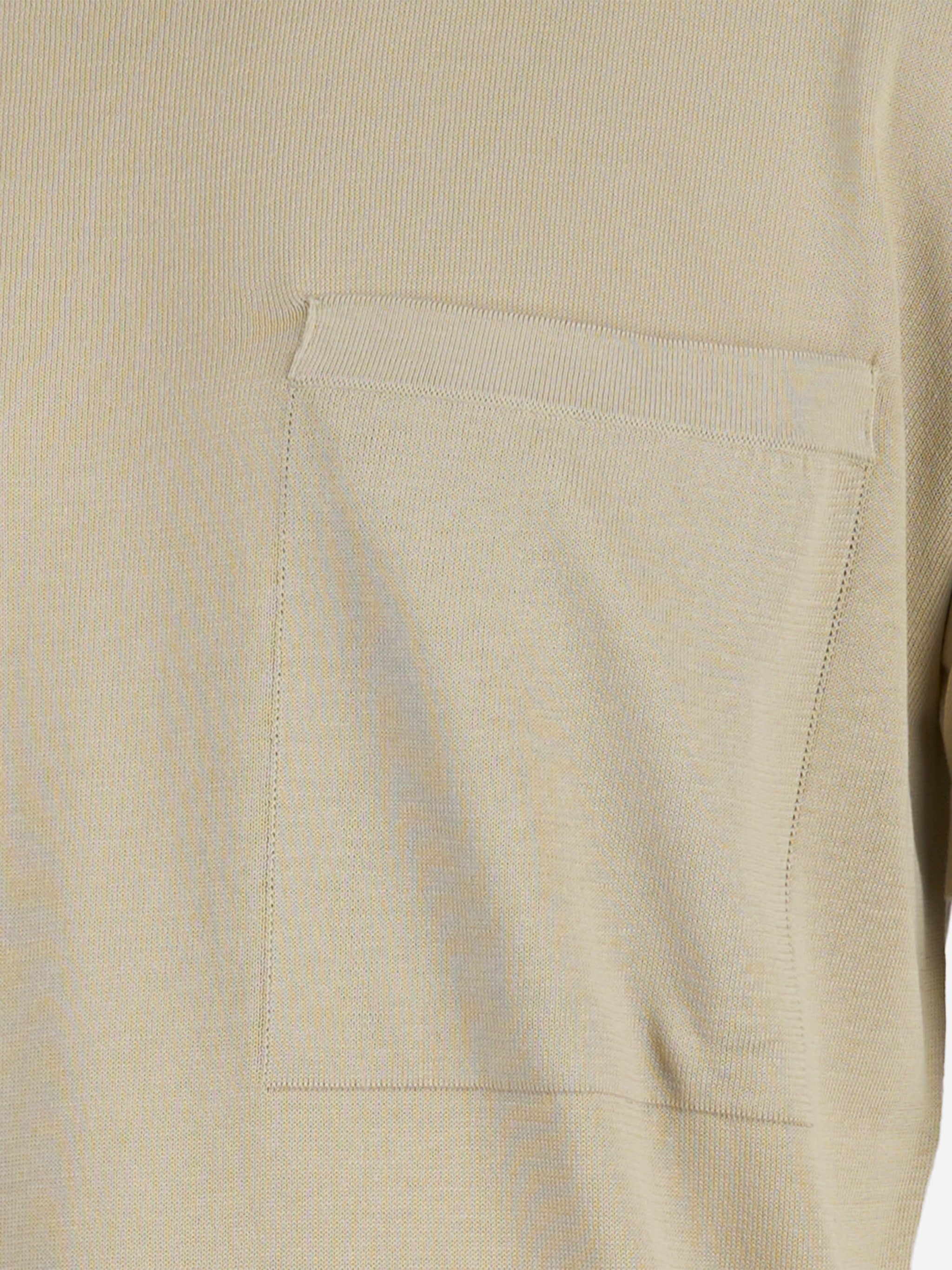 Maglia girocollo patch tinta unita finezza 16 Beige