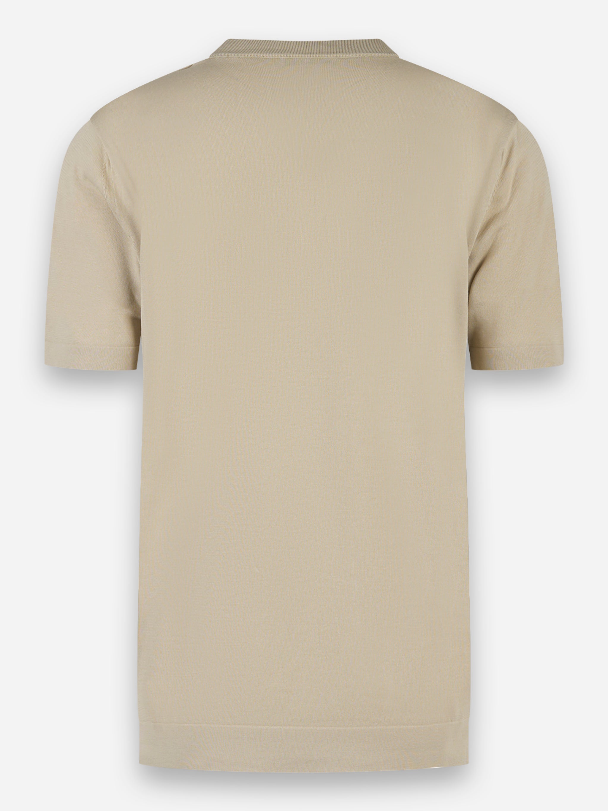 Maglia girocollo patch tinta unita finezza 16 Beige