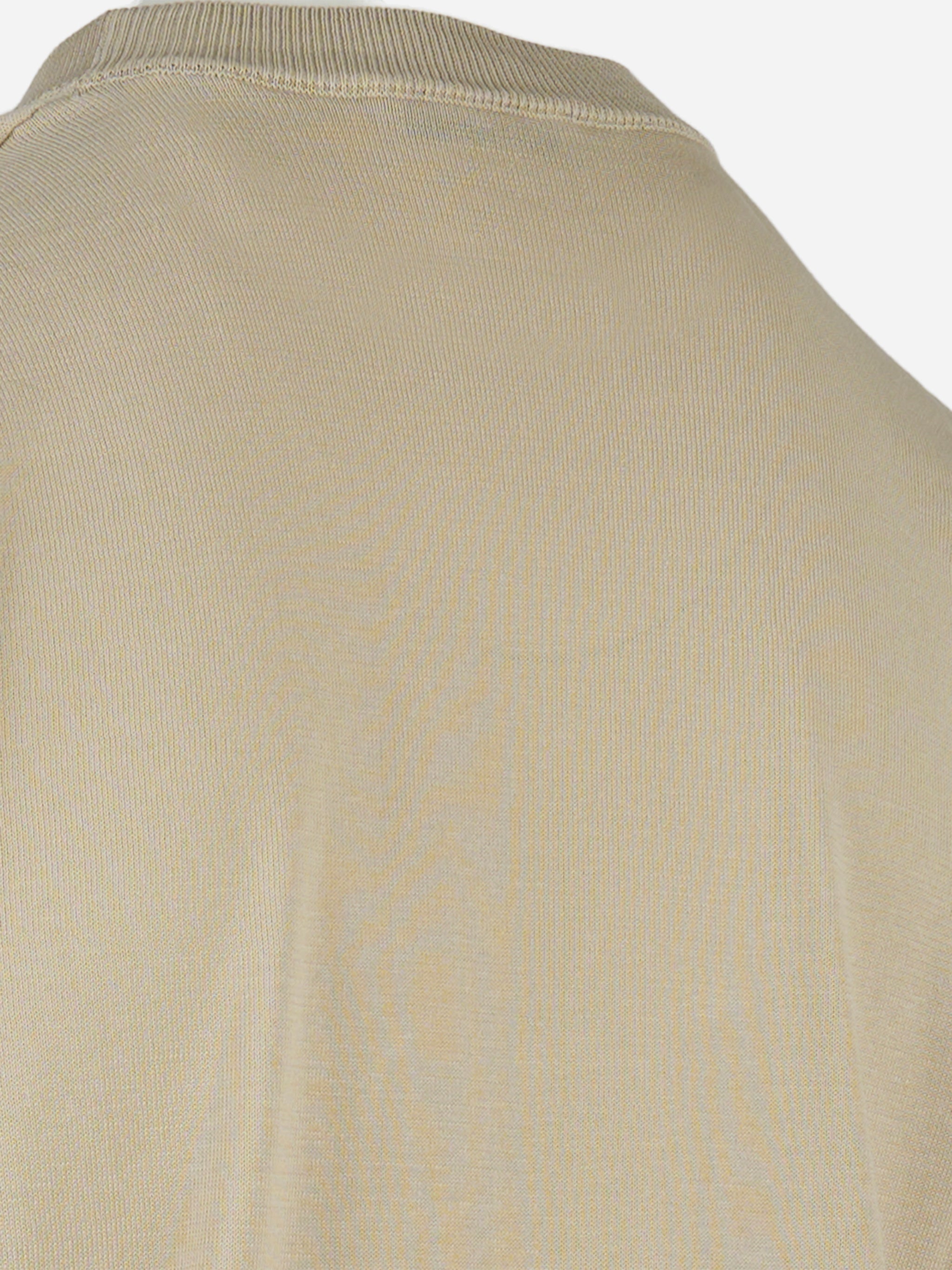 Maglia girocollo patch tinta unita finezza 16 Beige