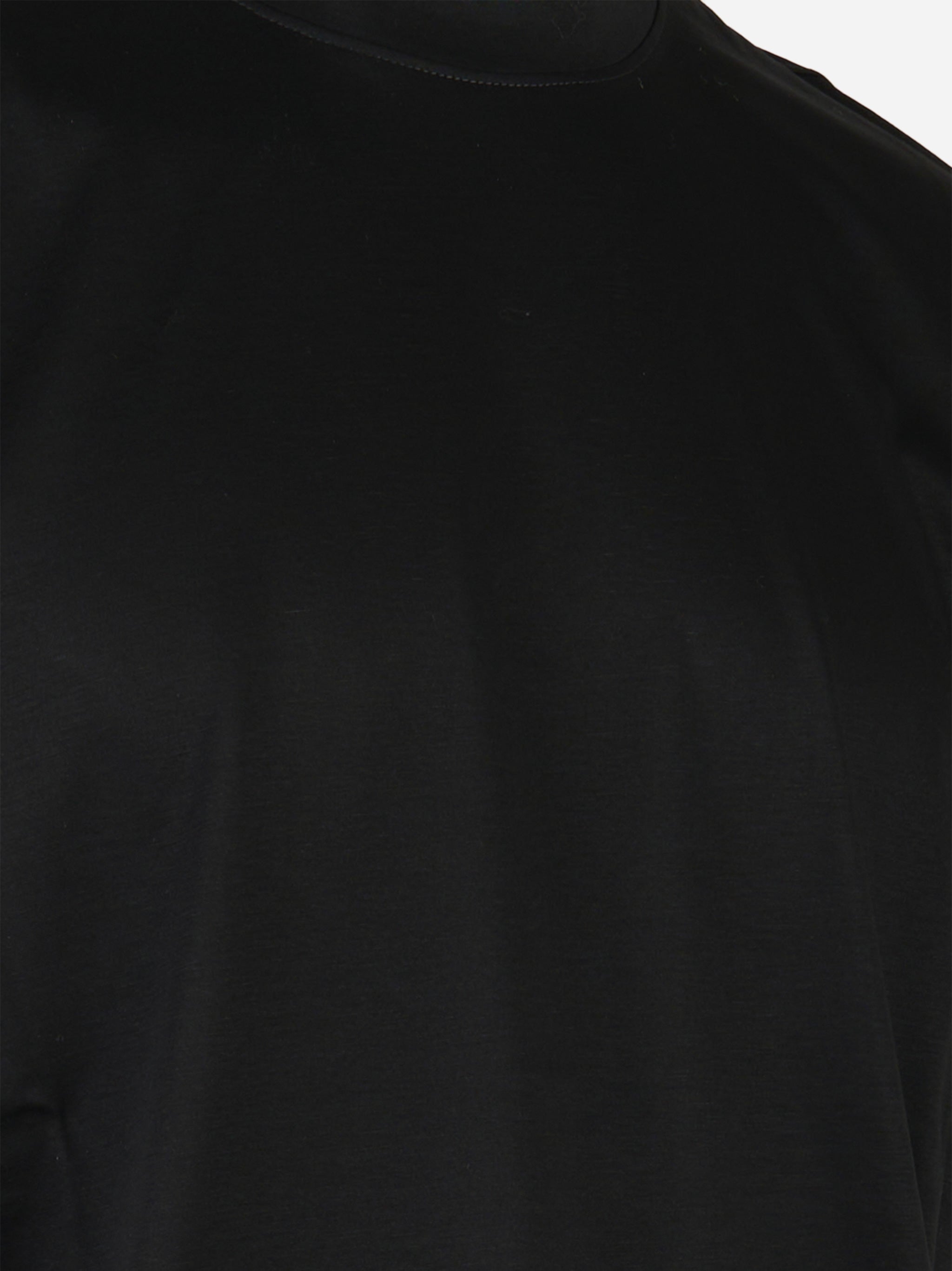 T-shirt girocollo in cotone e modal Nero