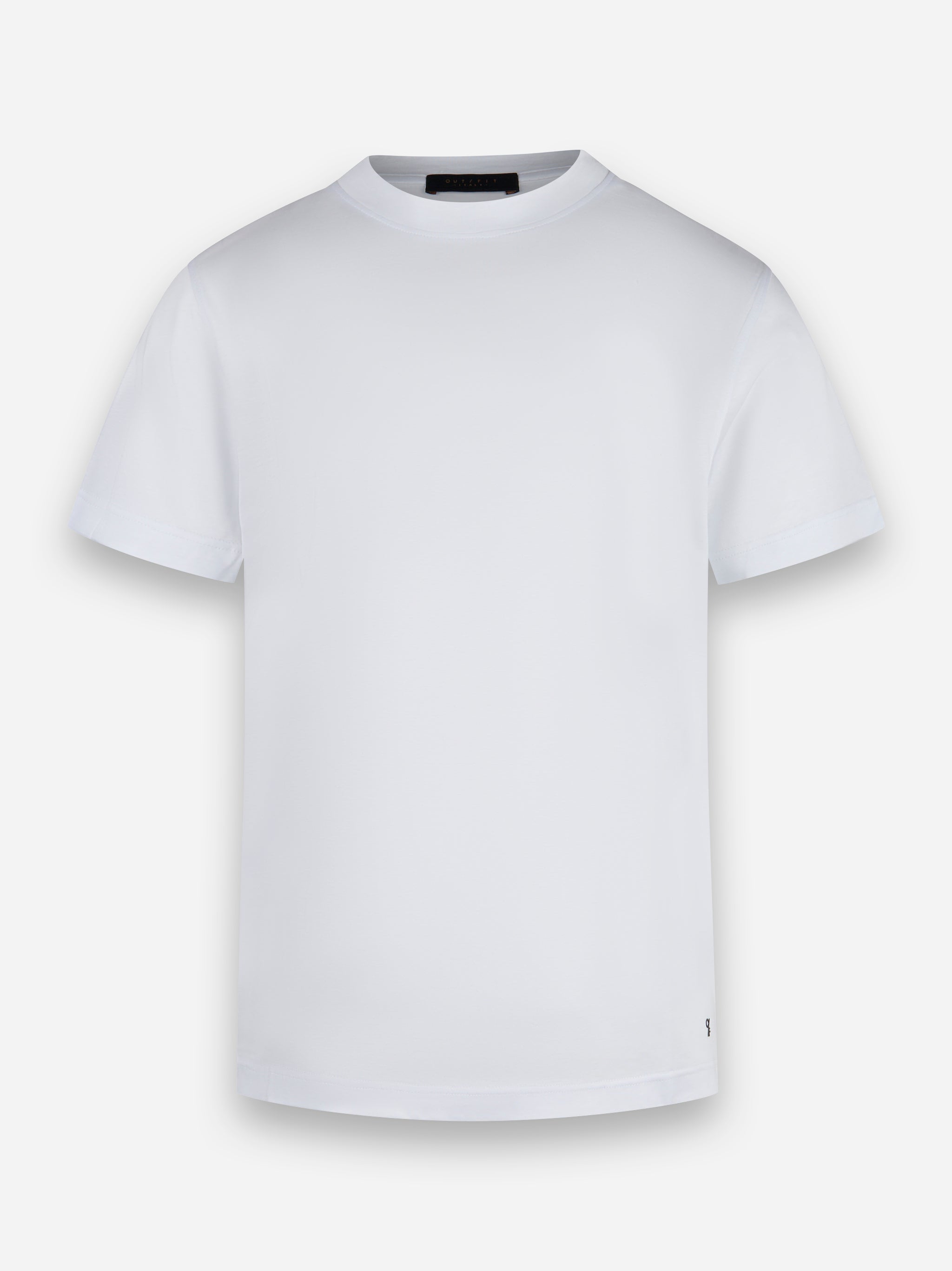 T-shirt girocollo in cotone e modal Bianco