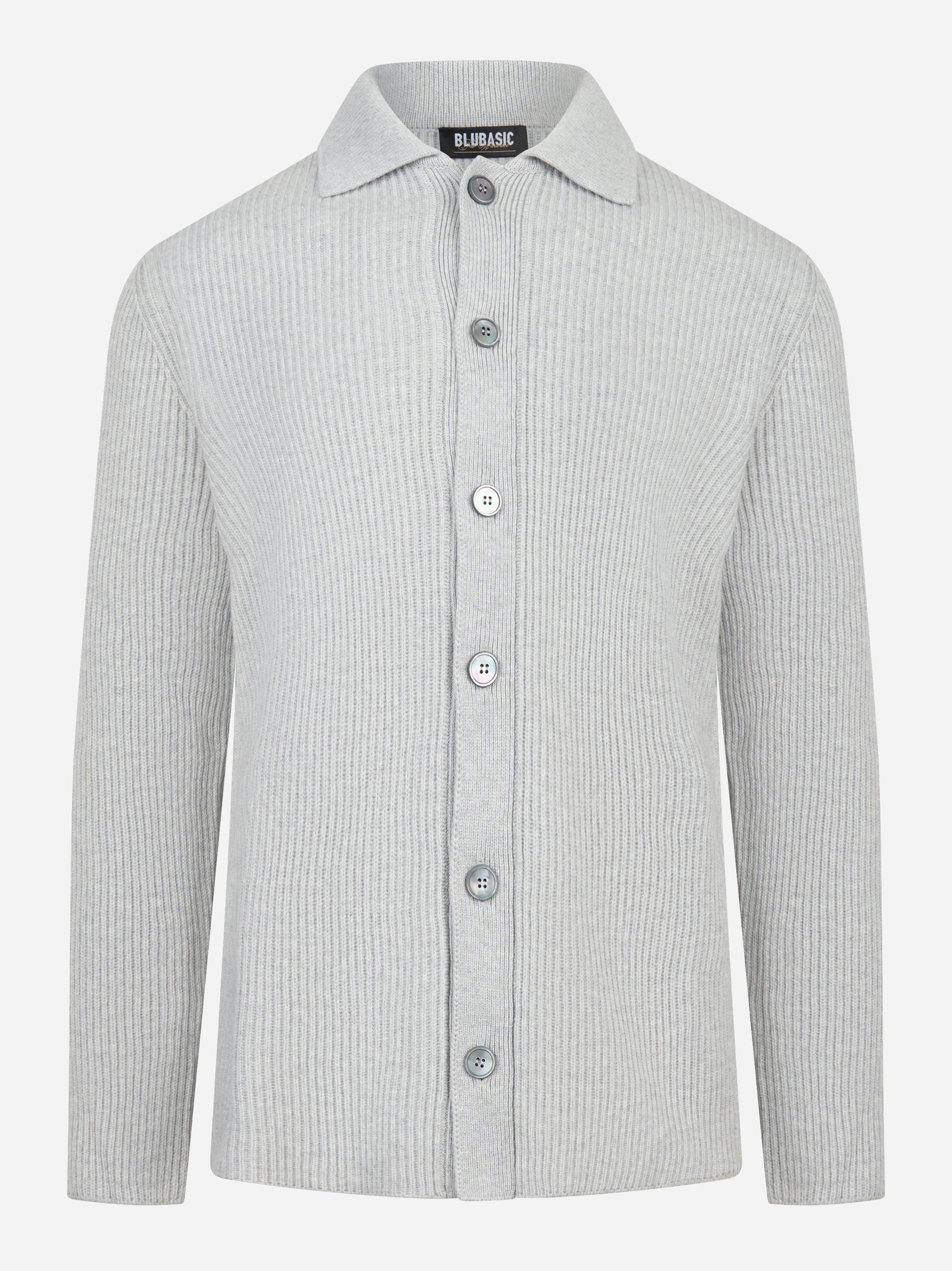 Cardigan con bottoni costa inglese grigio