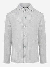 Cardigan con bottoni costa inglese grigio
