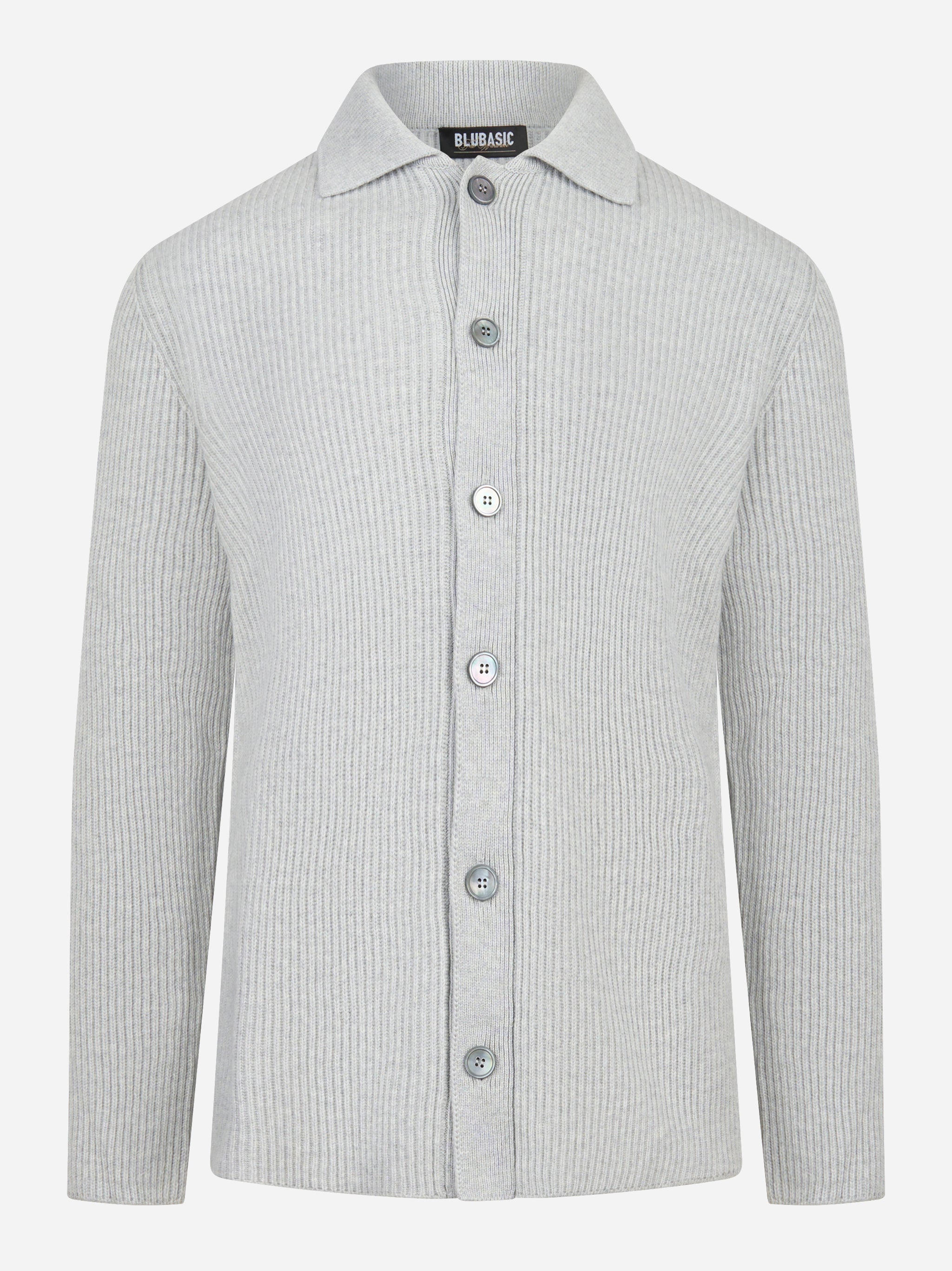 Cardigan con bottoni costa inglese grigio